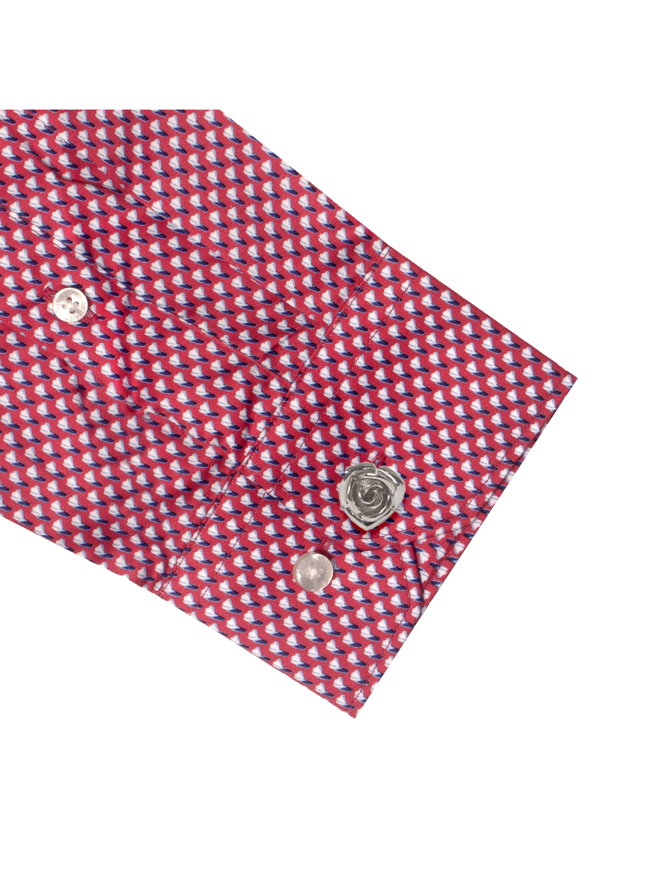 Red Modern Floral Print With Silky Finish Relaxed Fit Shirt
