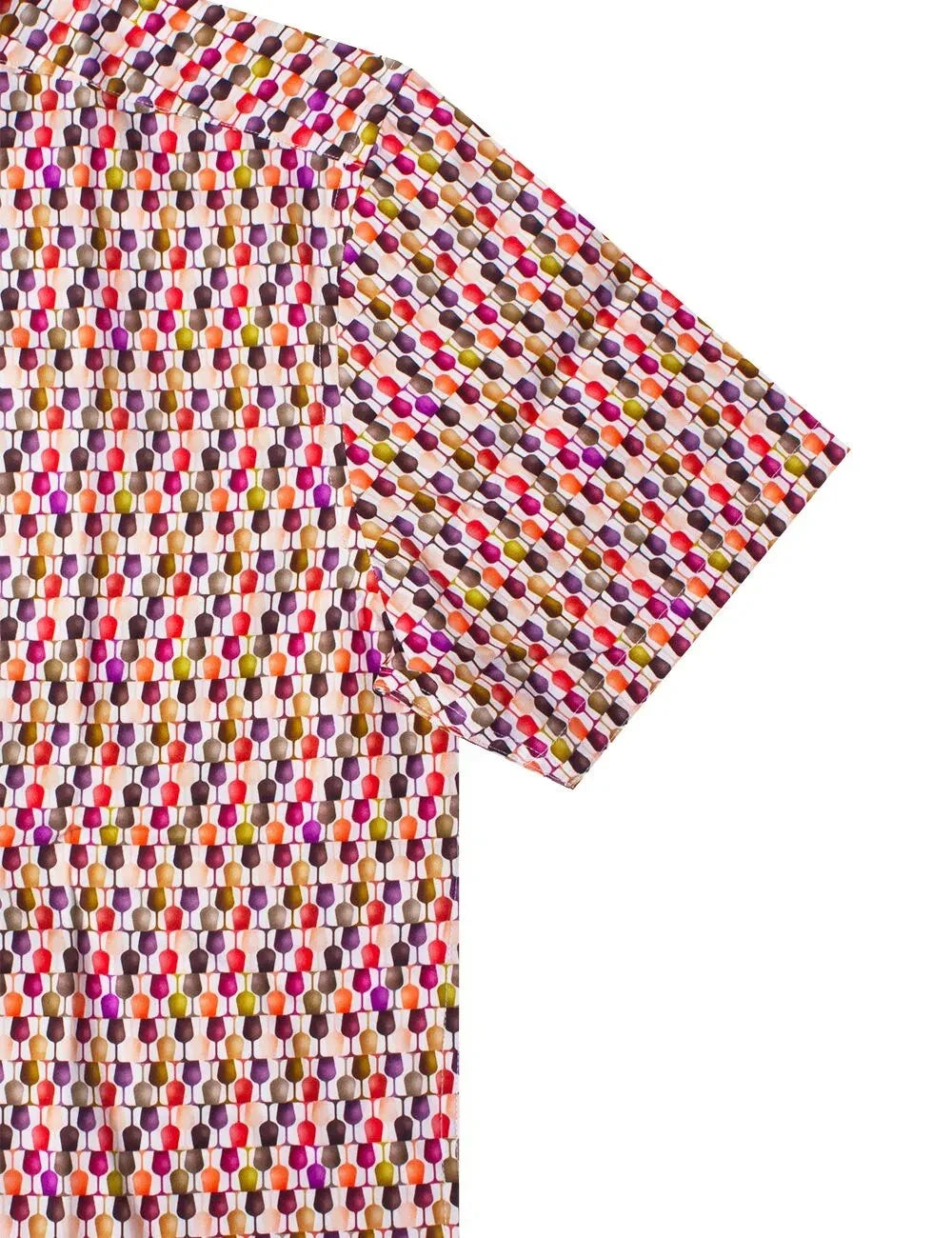 Wine Glass Print Italian Fabric Silky Finish Short Sleeve Relaxed Fit Shirt — The Shirt Bar