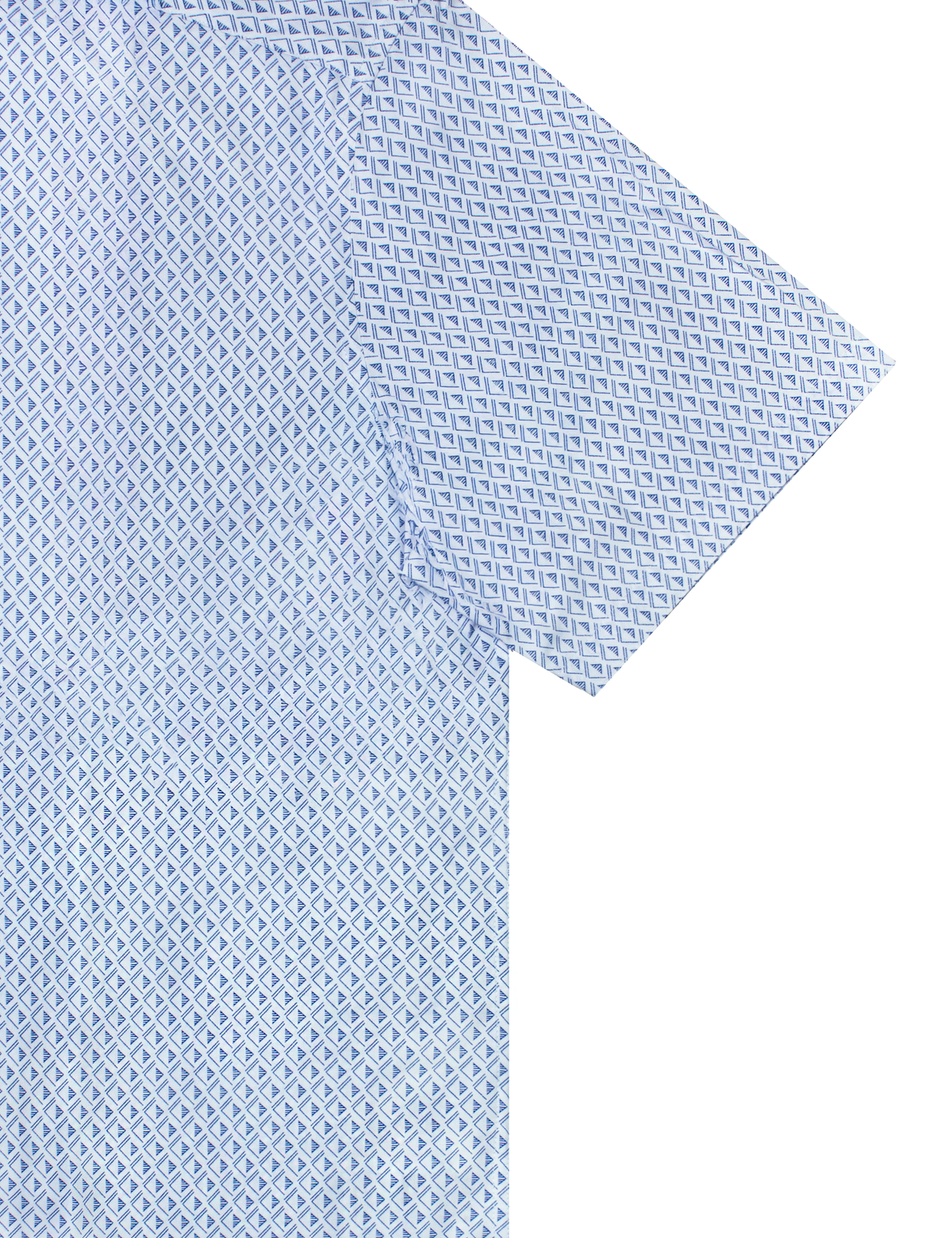 White with Navy Blue Print Eco-ol Bamboo Short Sleeve Relaxed Fit Shirt — The Shirt Bar