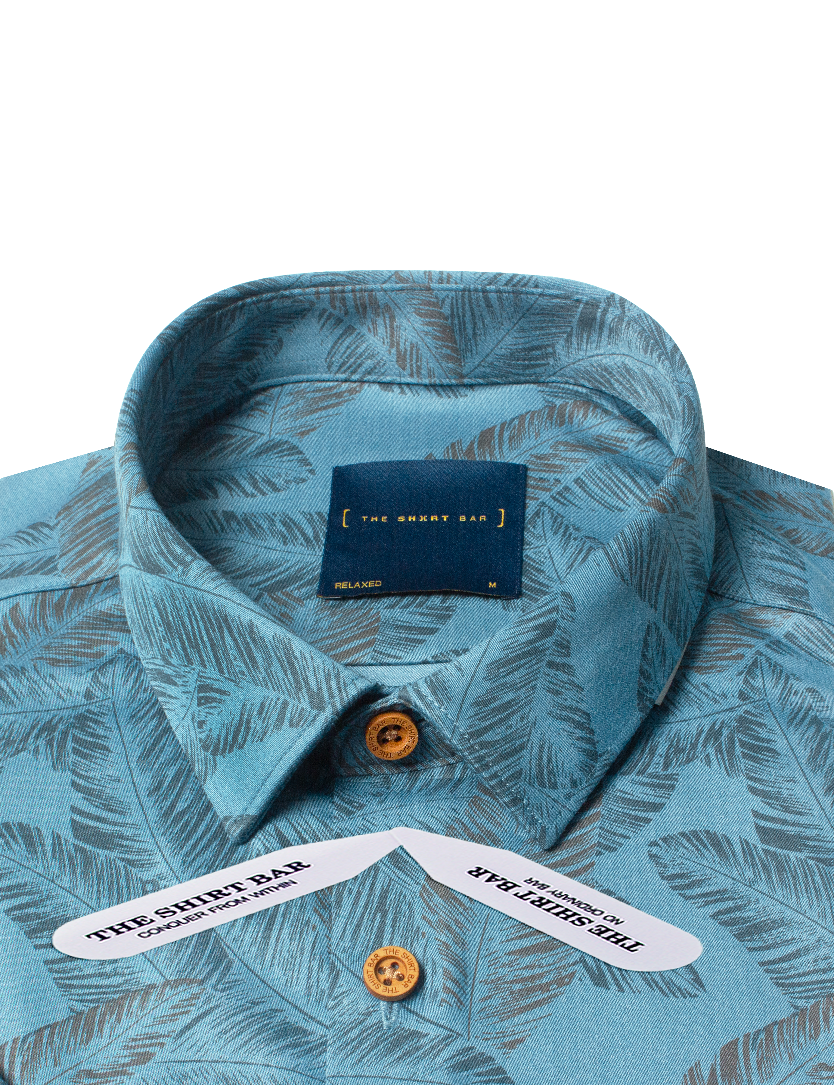 Grey Feather Print Eco-ol Bamboo Short Sleeve Relaxed Fit Shirt — The Shirt Bar