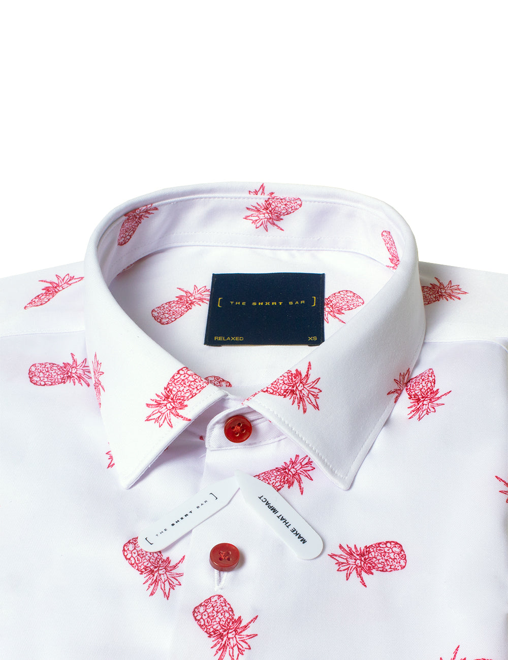 Colourful Pineapple Print Eco-ol Bamboo Short Sleeve Relaxed Fit Shirt
