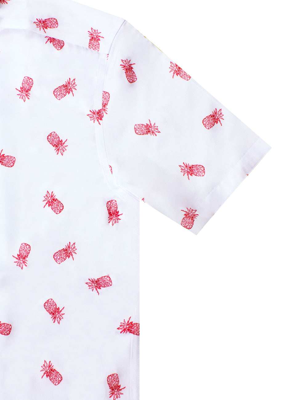 Colourful Pineapple Print Eco-ol Bamboo Short Sleeve Relaxed Fit Shirt