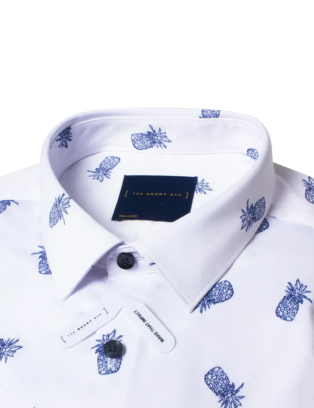 Colourful Pineapple Print Eco-ol Bamboo Short Sleeve Relaxed Fit Shirt — The Shirt Bar
