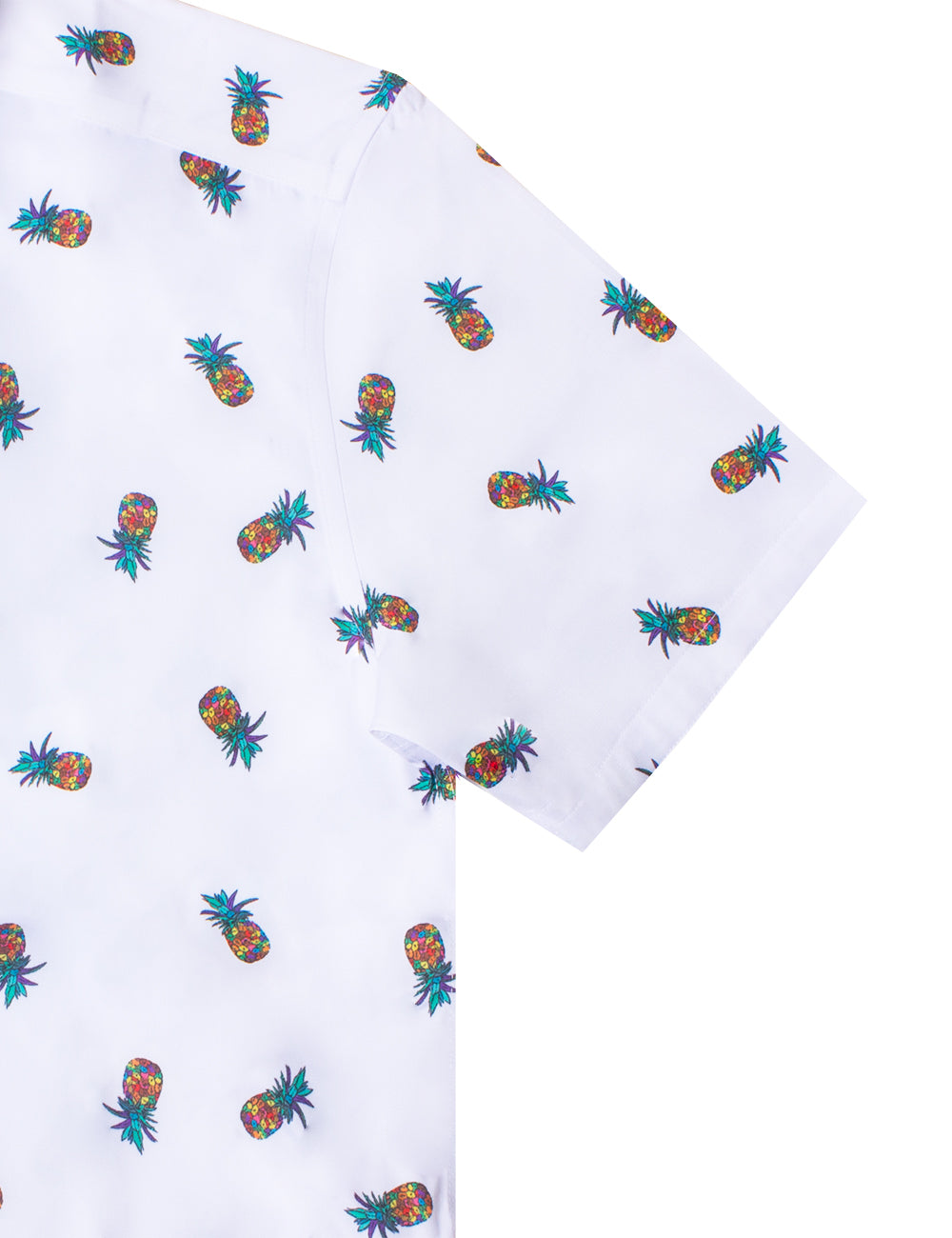 Colourful Pineapple Print Eco-ol Bamboo Short Sleeve Relaxed Fit Shirt