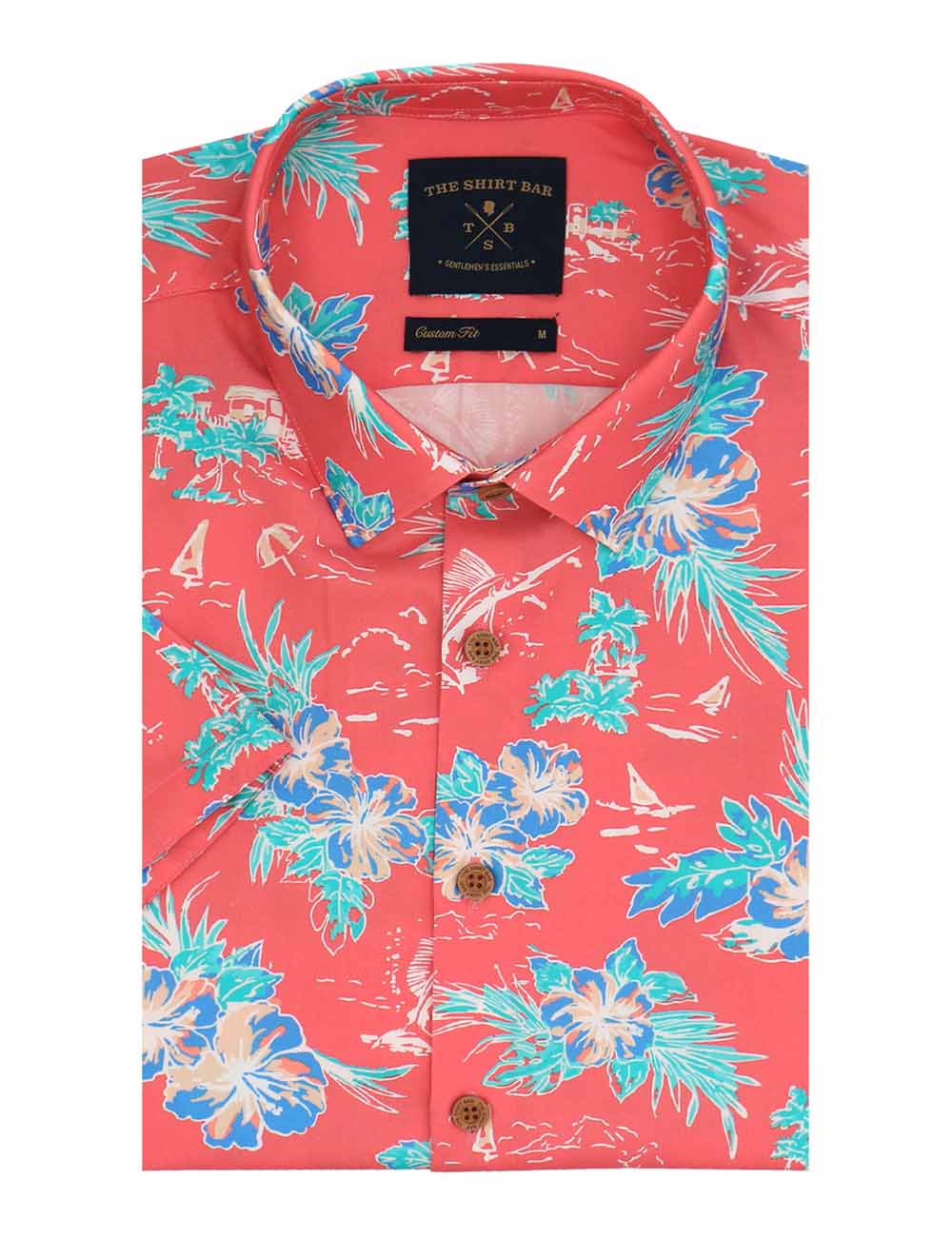 Holiday Print Silky Finish Relaxed Fit Short Sleeve Shirt