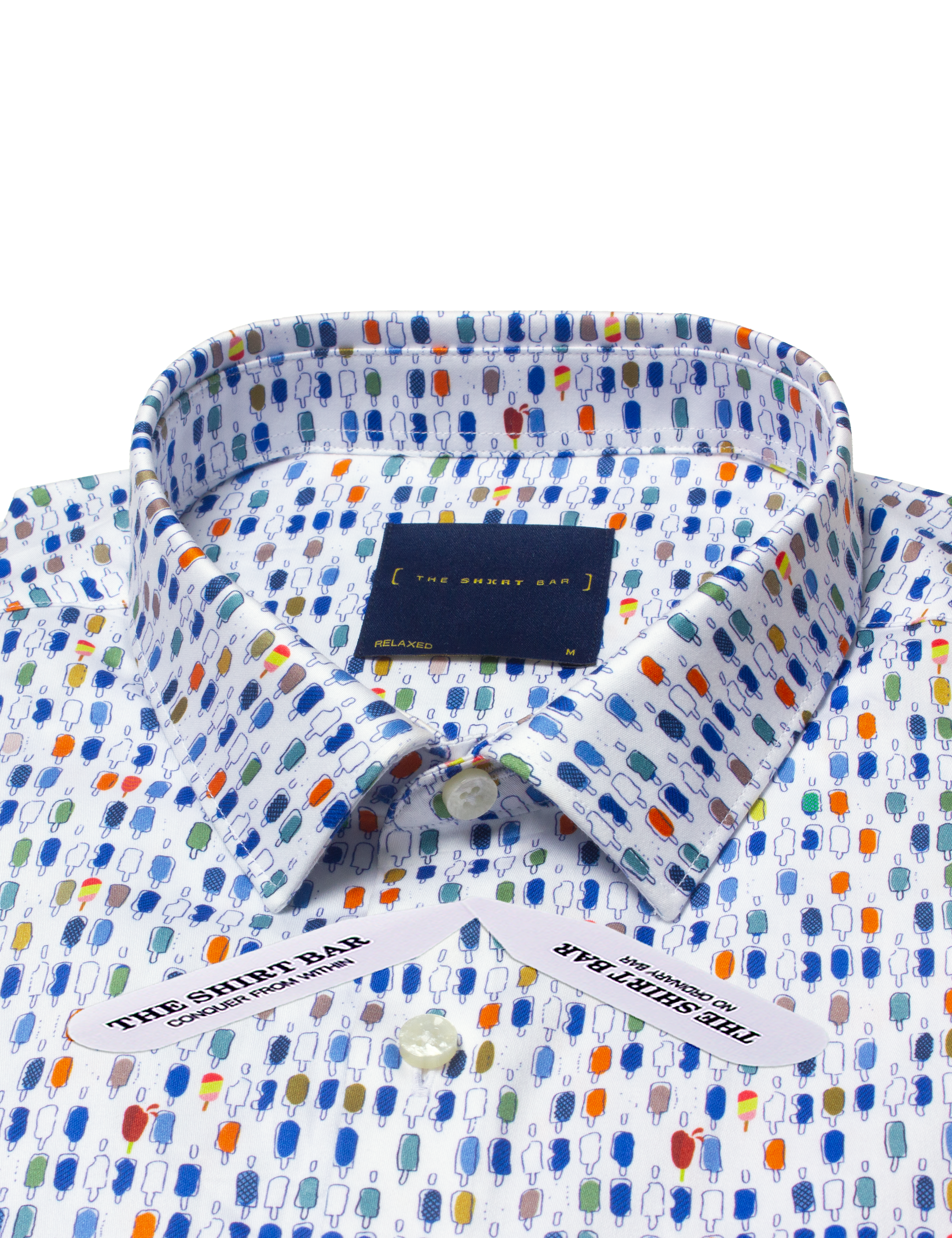 Ice Cream Print Silky Finish Relaxed Fit Short Sleeve Shirt