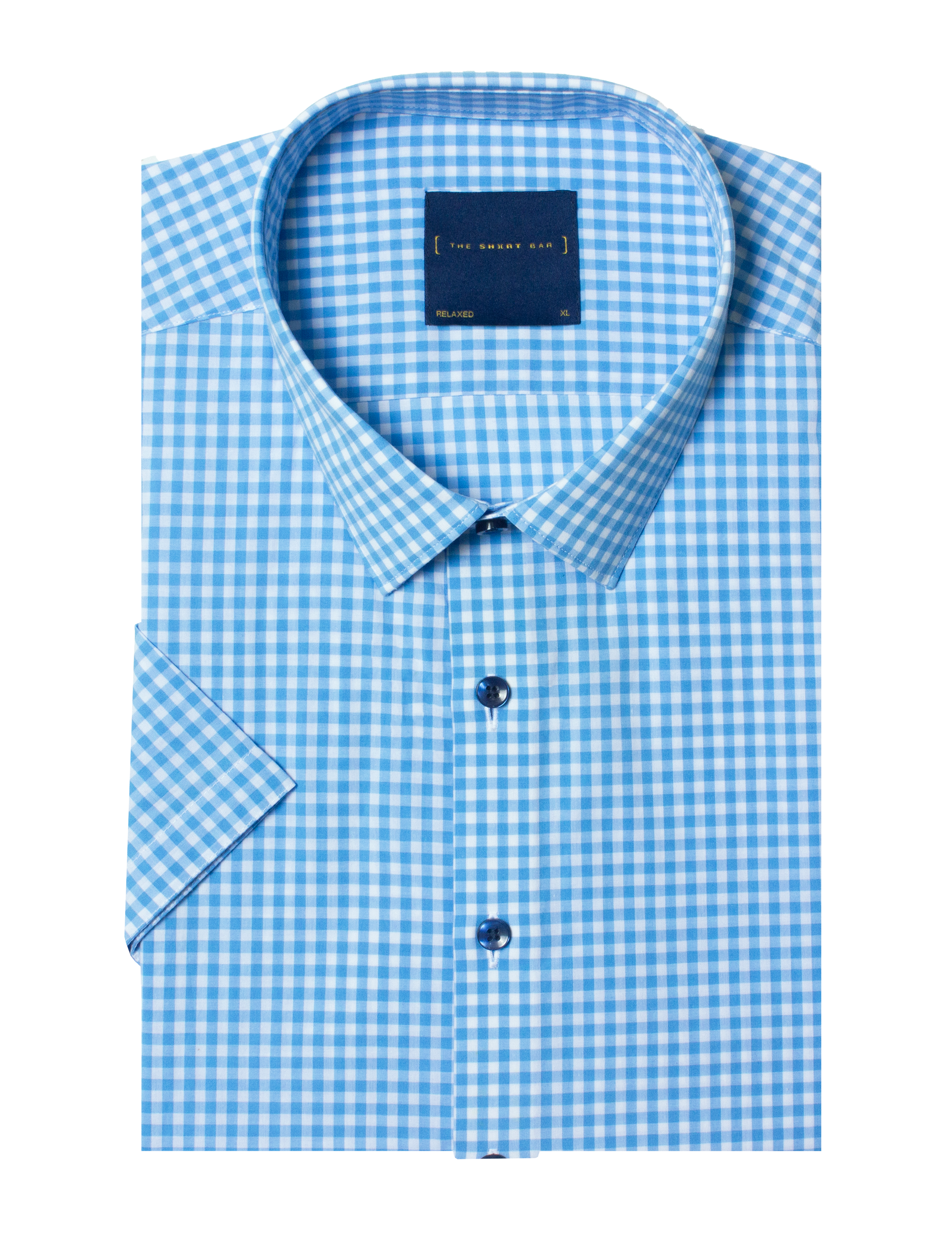 Blue Check Short Sleeve Relaxed Fit Shirt — The Shirt Bar