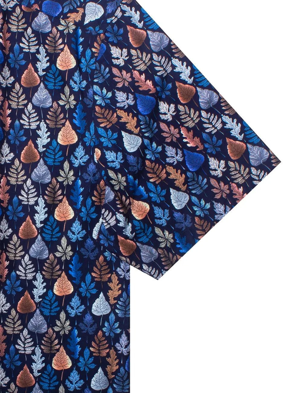 Leaf Print Italian Fabric Silky Finish Relaxed Fit Short Sleeve Shirt
