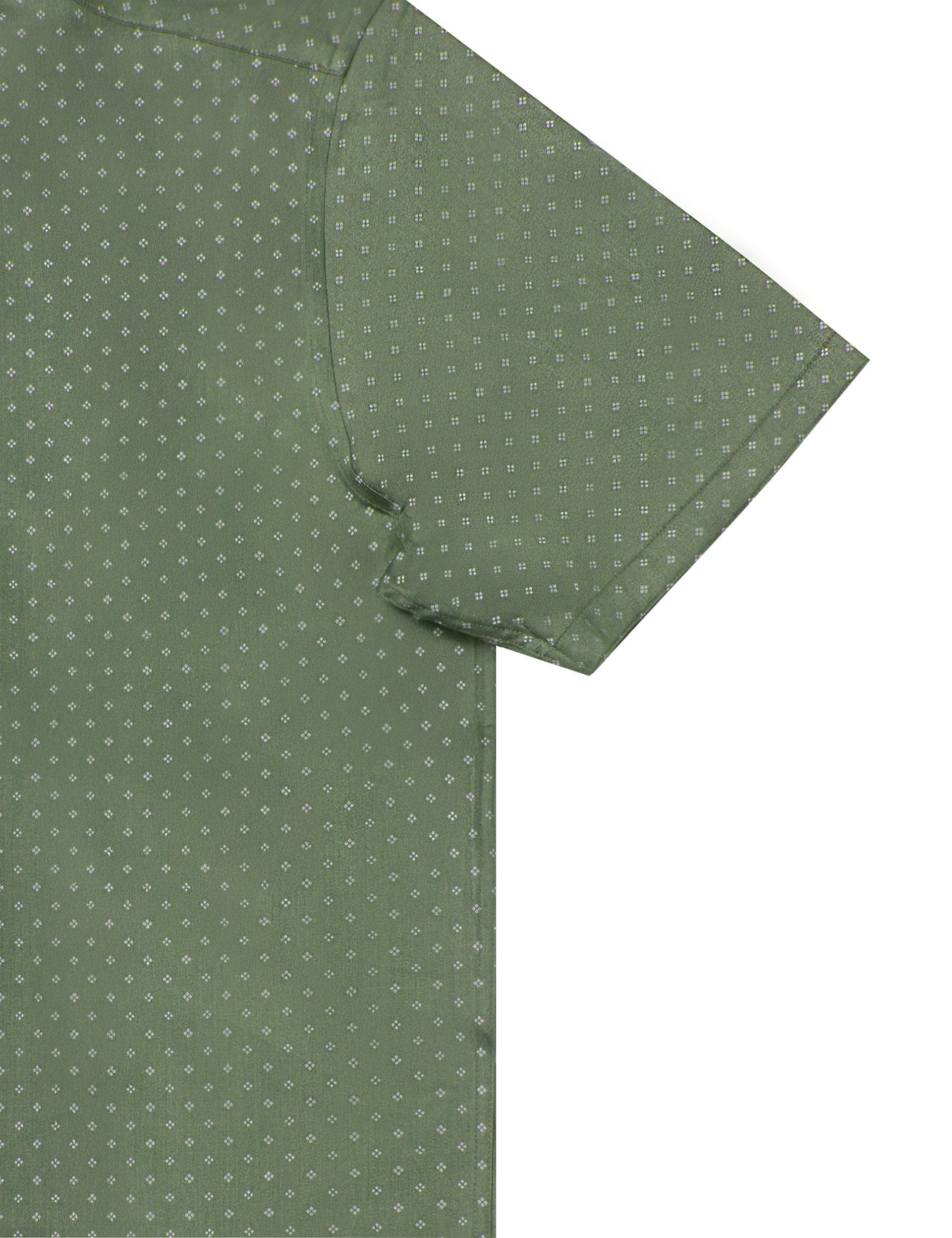 White Small Dots Grid Print Eco-ol Bamboo Relaxed Fit Short Sleeve Shirt