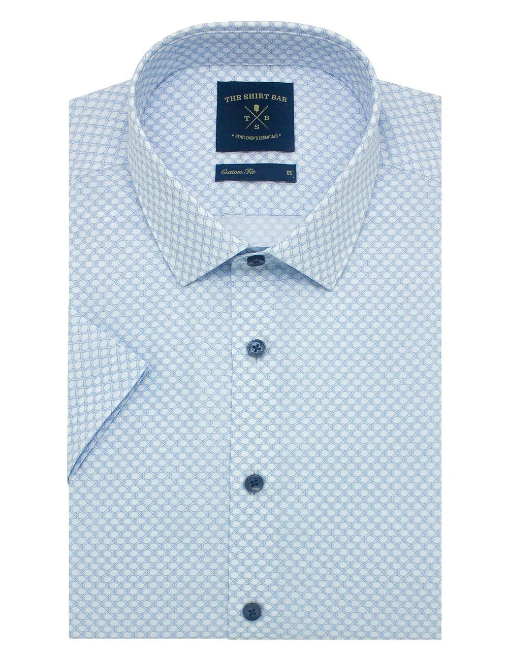 Blue Fish Print Custom Fit Short Sleeve Shirt — The Shirt Bar