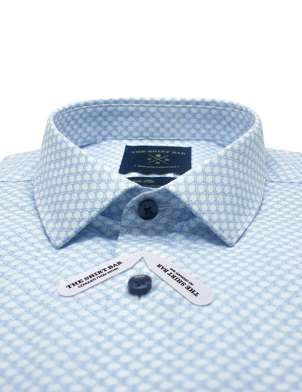 Blue Fish Print Custom Fit Short Sleeve Shirt — The Shirt Bar