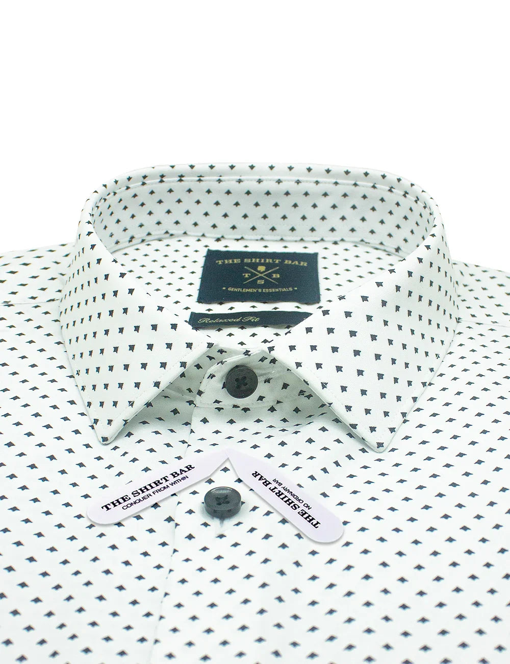 White with Black Arrow Print Eco-ol Bamboo Relaxed Fit Short Sleeve Shirt — The Shirt Bar