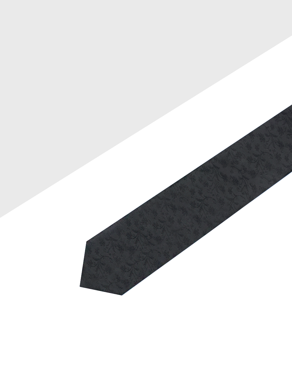 Black Floral Spill Resist Woven Reversible Necktie