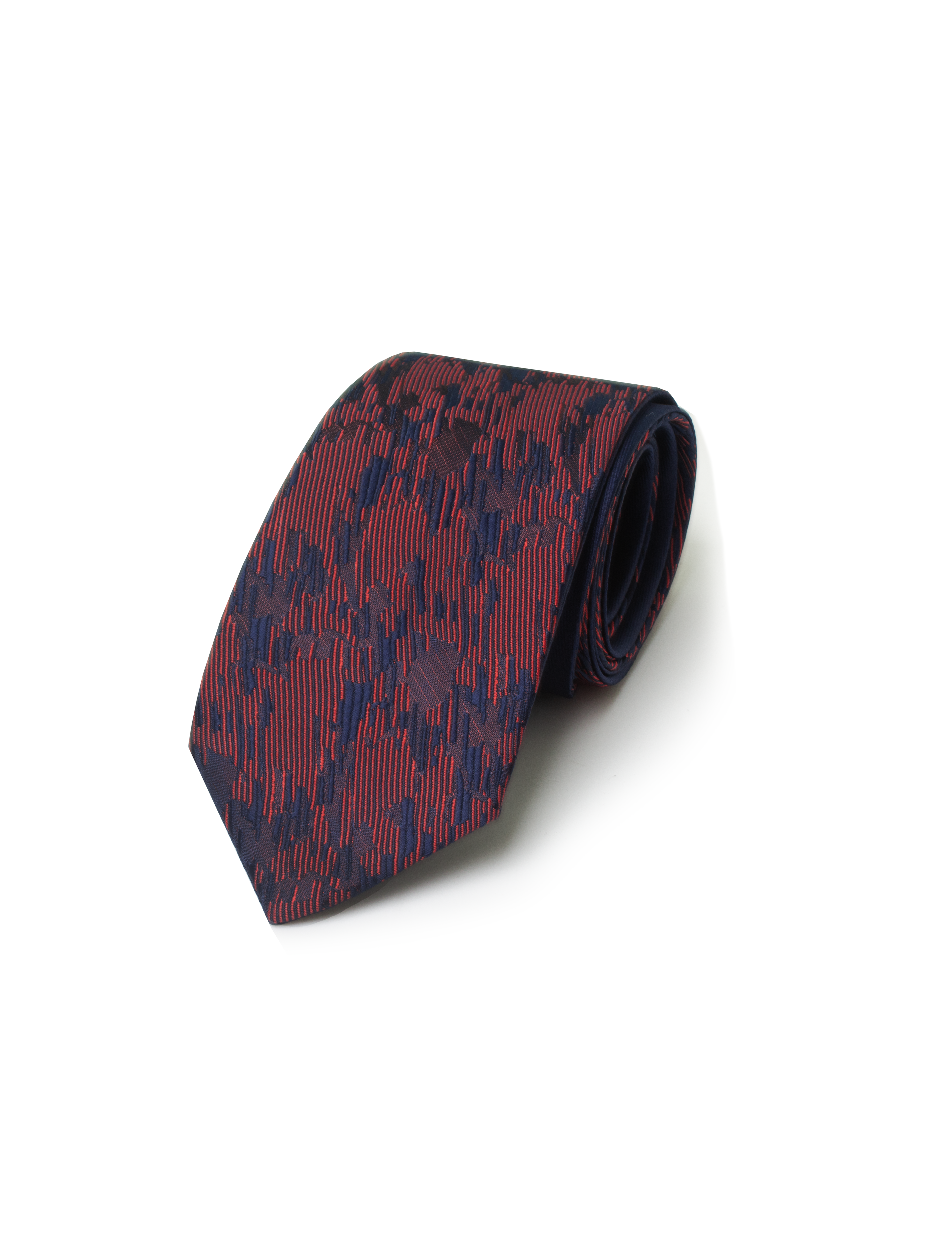 Orange and Navy Blue Spill Resist Reversible Woven Necktie