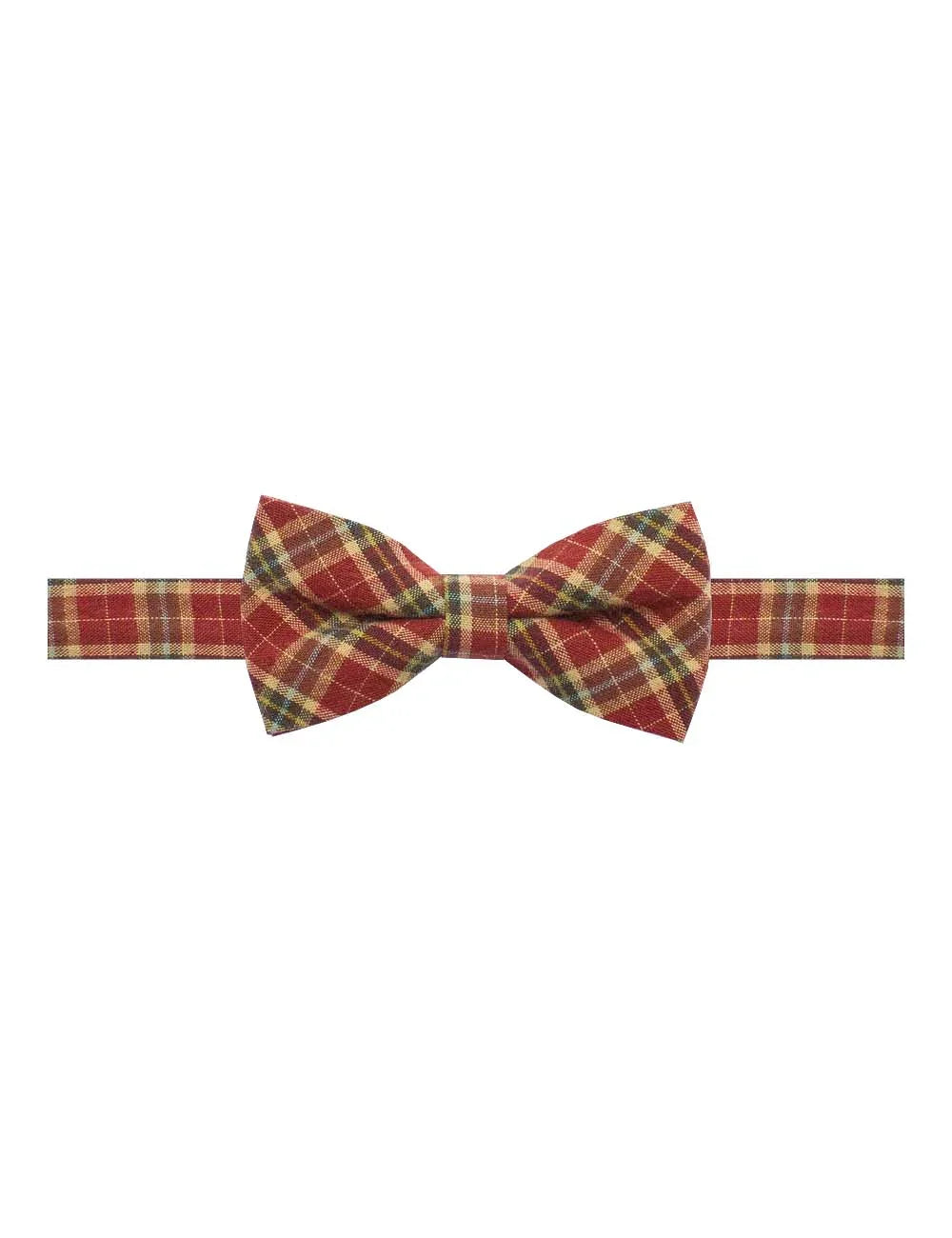 Red and Brown Checks Woven Bowtie — The Shirt Bar