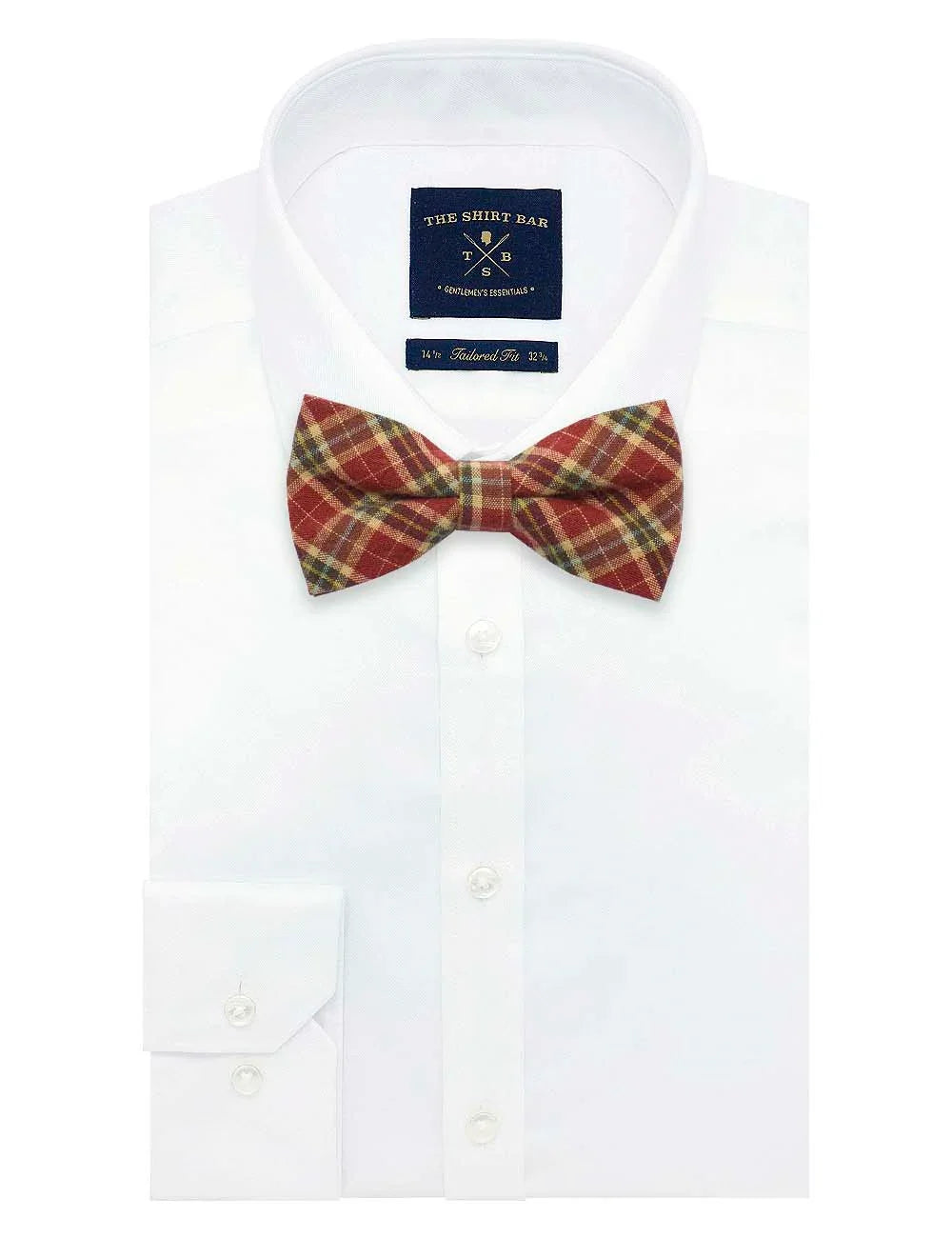 Red and Brown Checks Woven Bowtie — The Shirt Bar