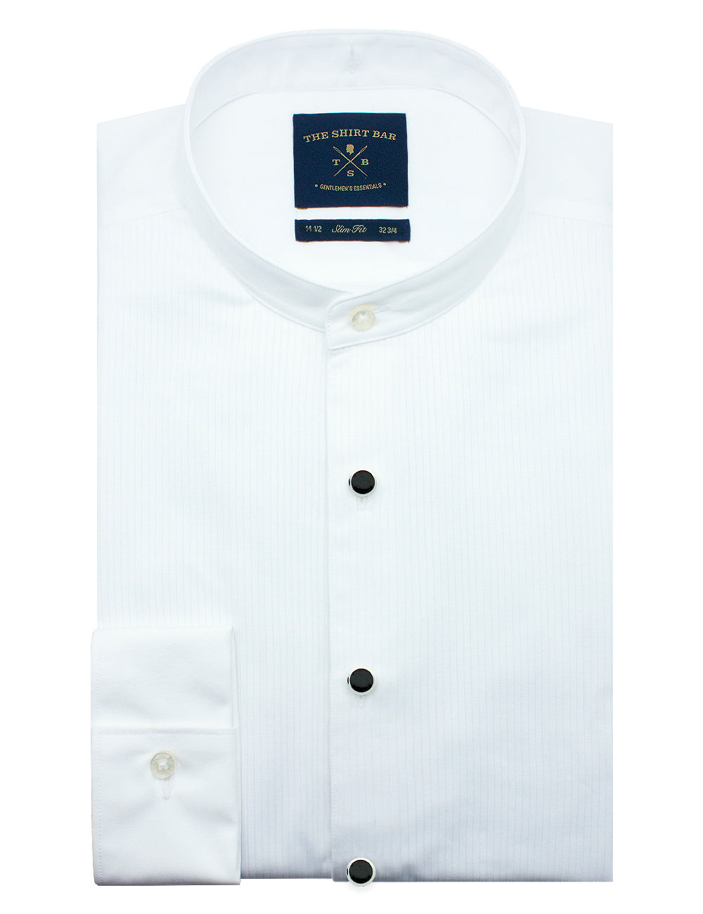 Black Enamel in Silver Tuxedo Studs Set