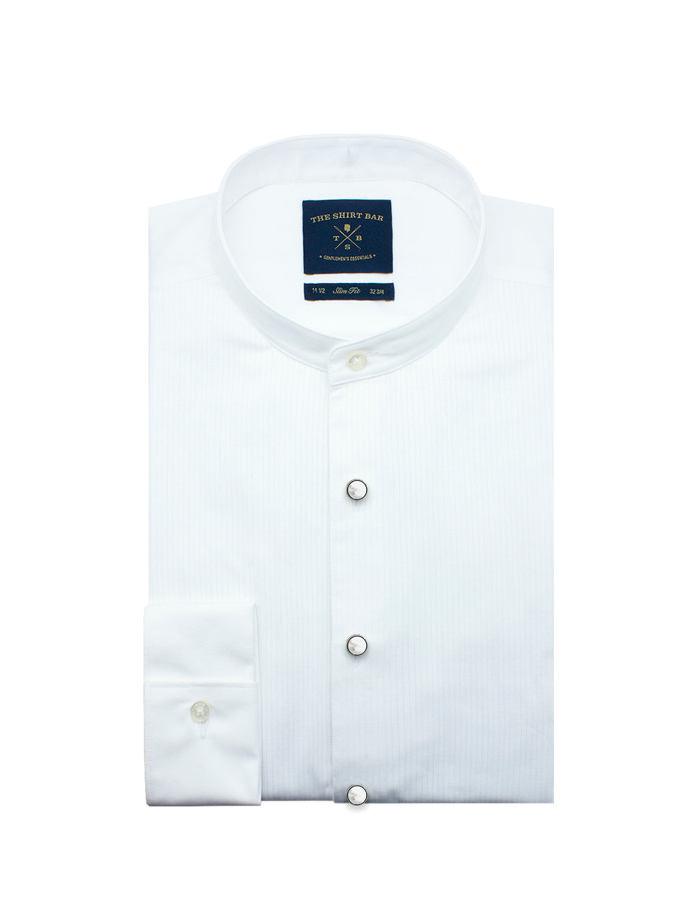 White Pearl in Silver Tuxedo Studs Set