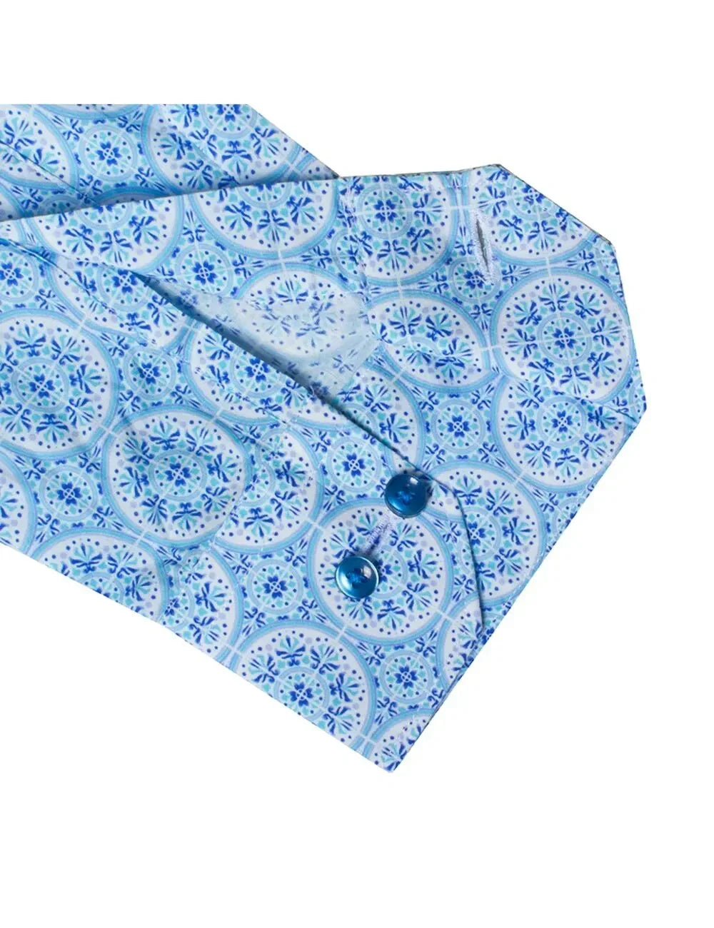 Blue Peranakan Print Slim Fit Shirt — The Shirt Bar