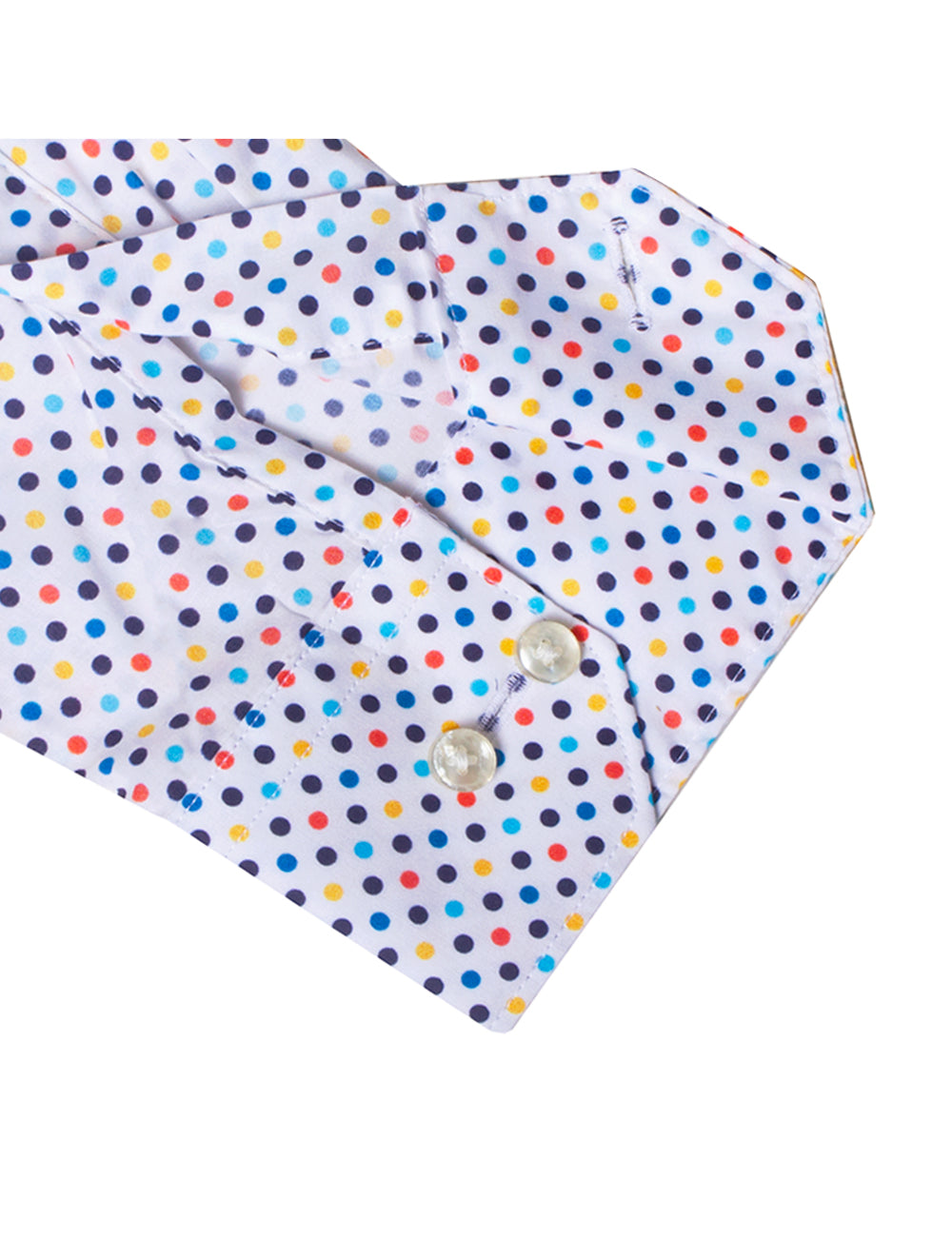 White Polka Dots Print Slim Fit Silky Finish Shirt
