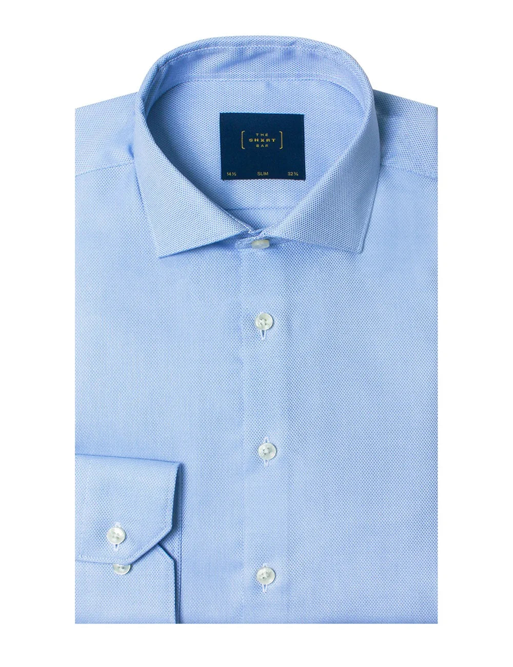 Solid Blue Dobby Wrinkle Free 2-Ply Slim Fit Shirt — The Shirt Bar
