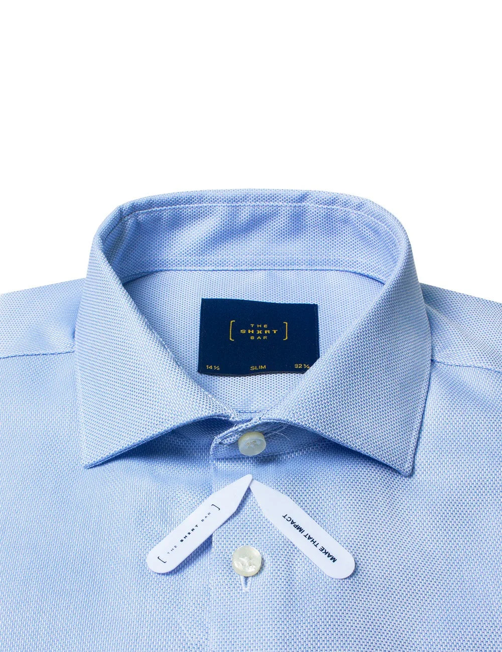 Solid Blue Dobby Wrinkle Free 2-Ply Slim Fit Shirt — The Shirt Bar