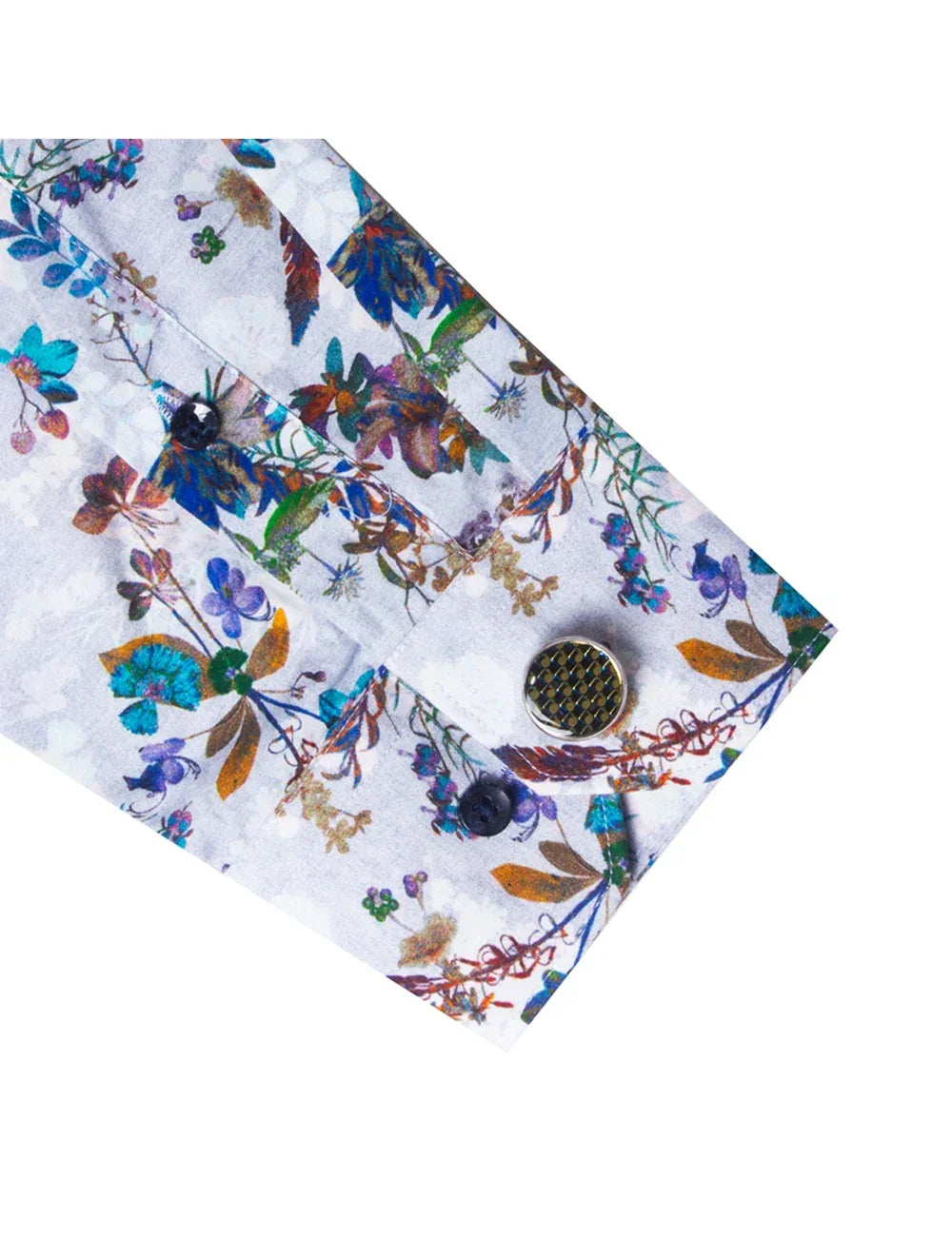Multi-Coloured Garden Print Italian Fabric Slim Fit Silky Finish Shirt — The Shirt Bar