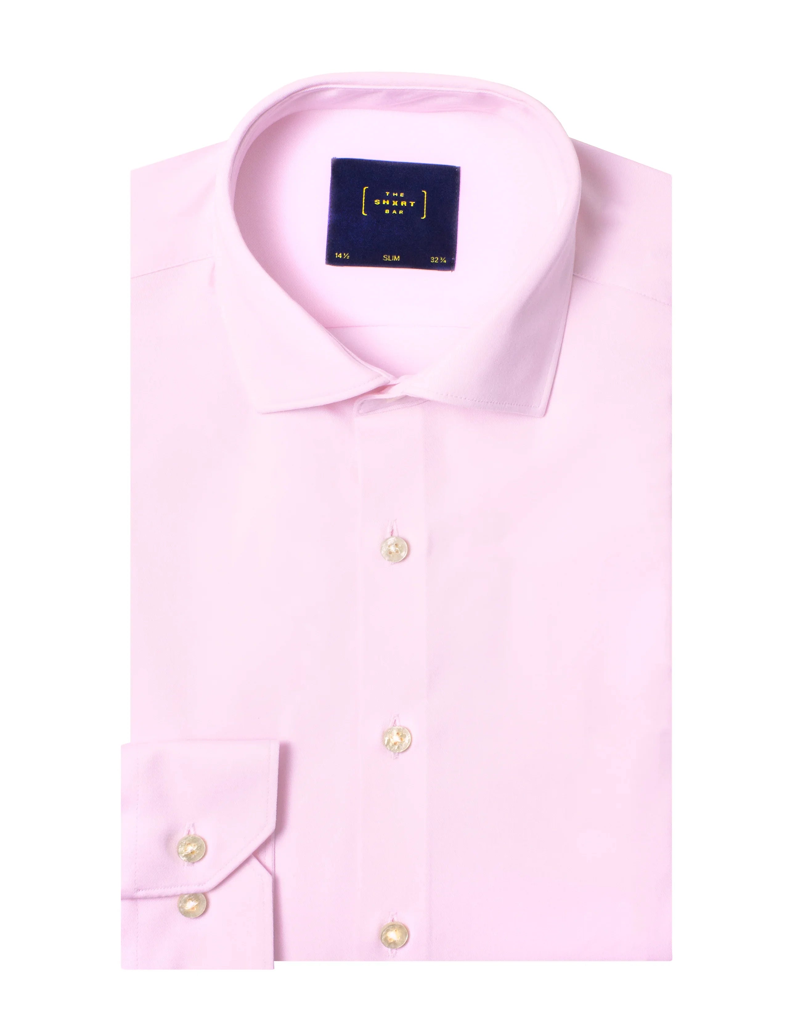Pink Eco-ol Bamboo Slim Fit Twill Stretch Shirt — The Shirt Bar