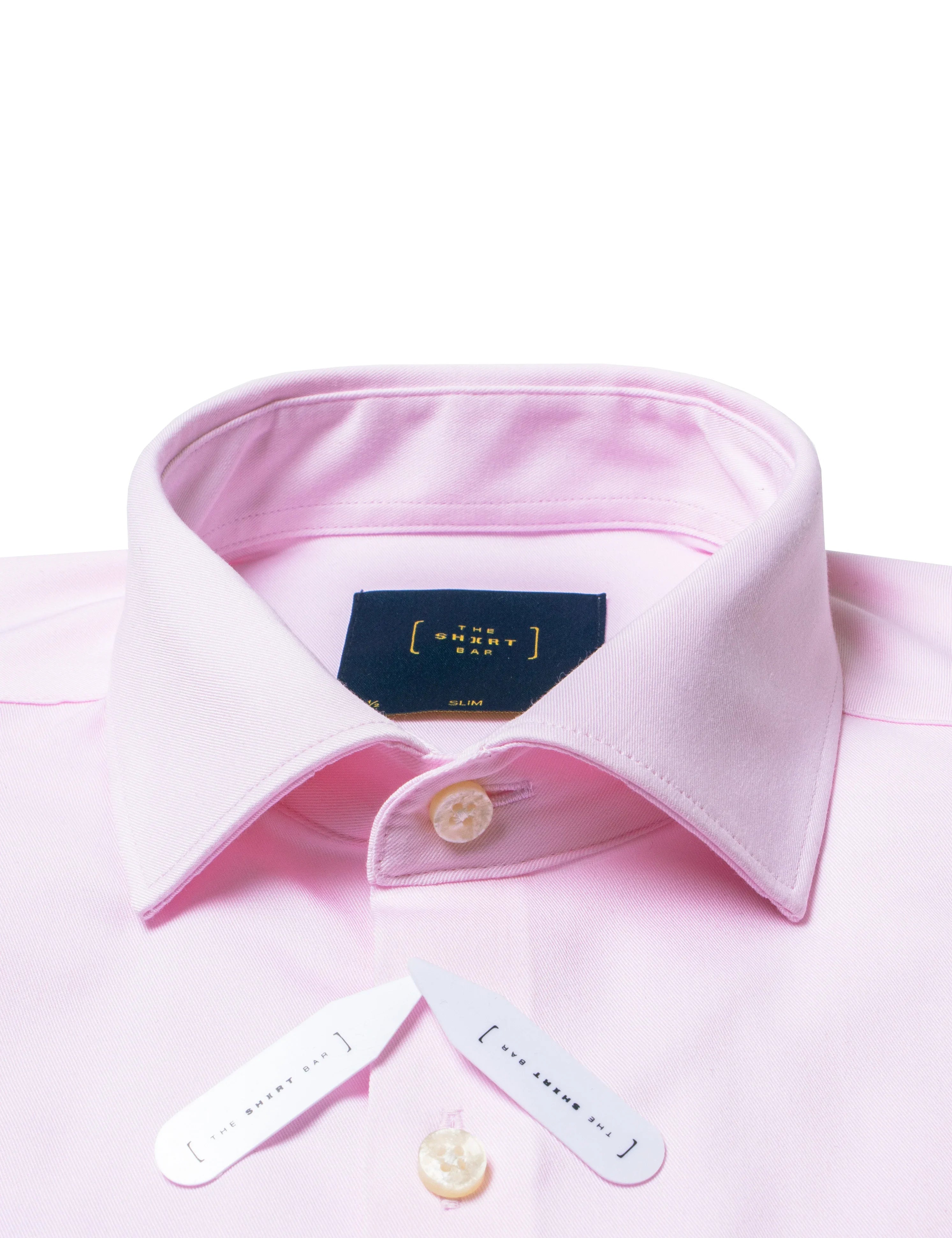Pink Eco-ol Bamboo Slim Fit Twill Stretch Shirt — The Shirt Bar