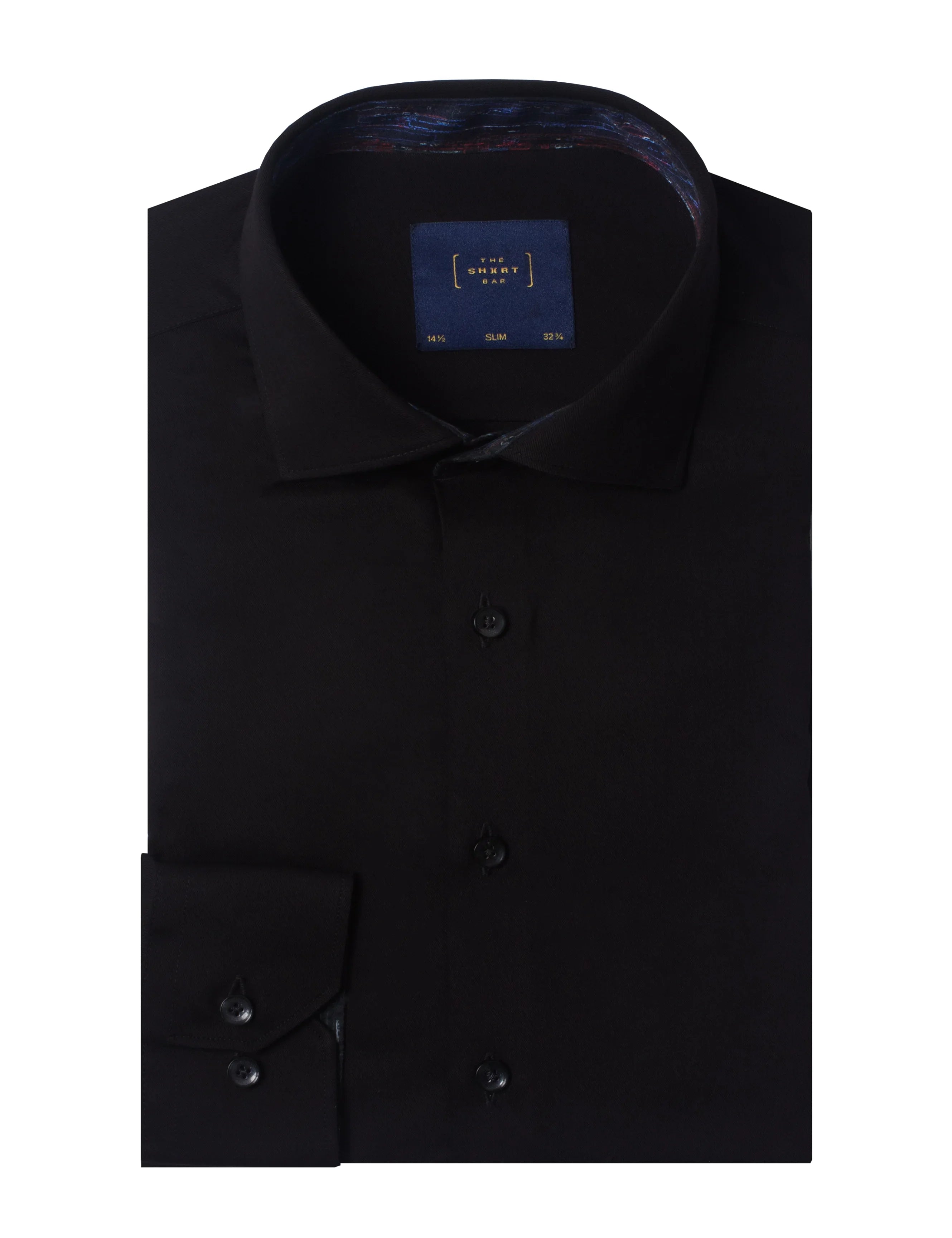 Black Eco-ol Bamboo Slim Fit Twill Stretch Shirt — The Shirt Bar