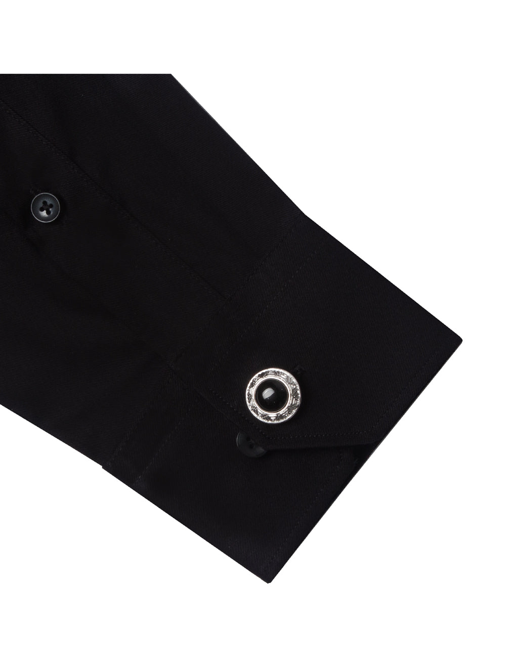 Black Eco-ol Bamboo Slim Fit Twill Stretch Shirt