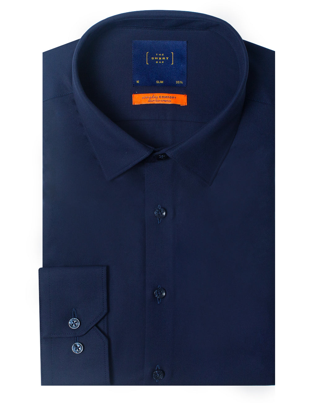 Everyday Comfort Collection: Double-Ply Multi-Way Stretch Slim Fit Long Sleeve Shirt