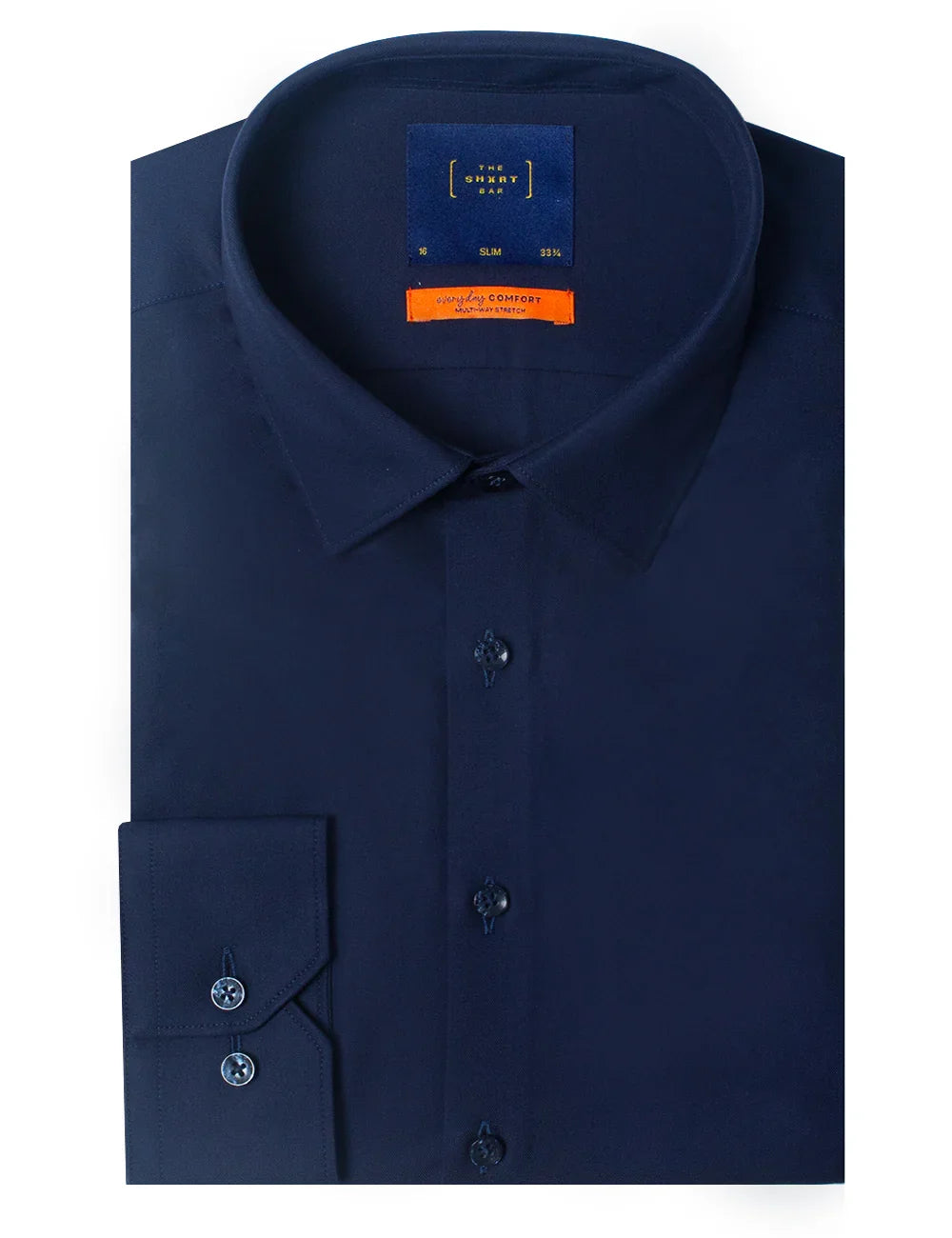 Everyday Comfort Collection: Double-Ply Multi-Way Stretch Slim Fit Long Sleeve Shirt — The Shirt Bar