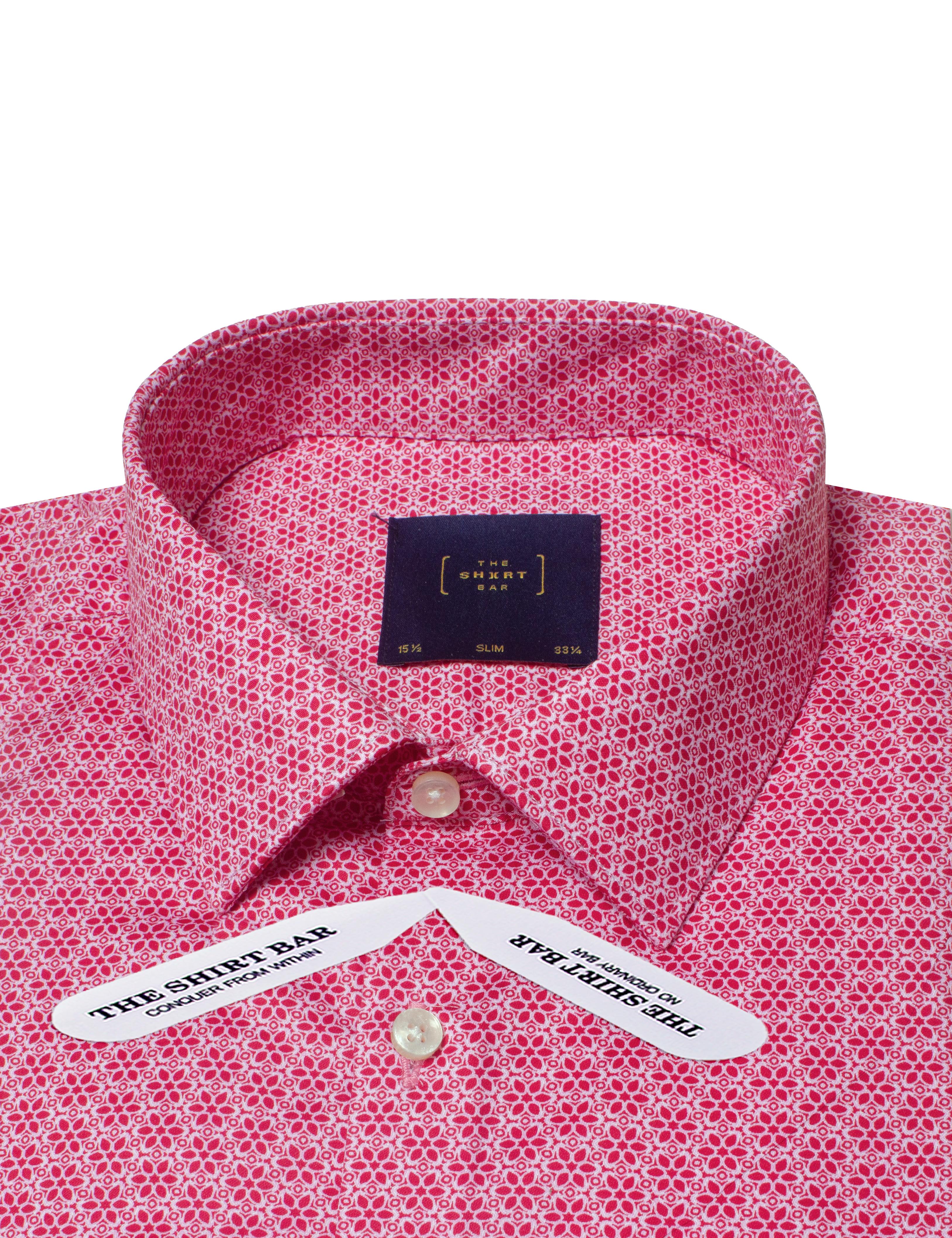 Red Peranakan Print Silky Finish Slim Fit Shirt — The Shirt Bar