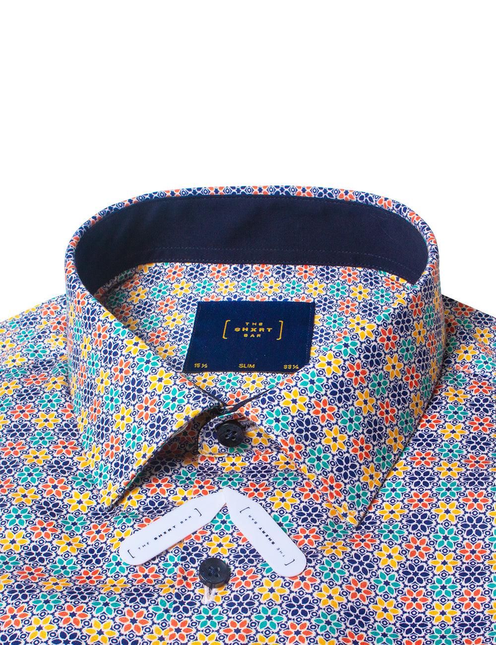 Multi-Colour Peranakan Print Silky Finish Slim Fit Shirt — The Shirt Bar