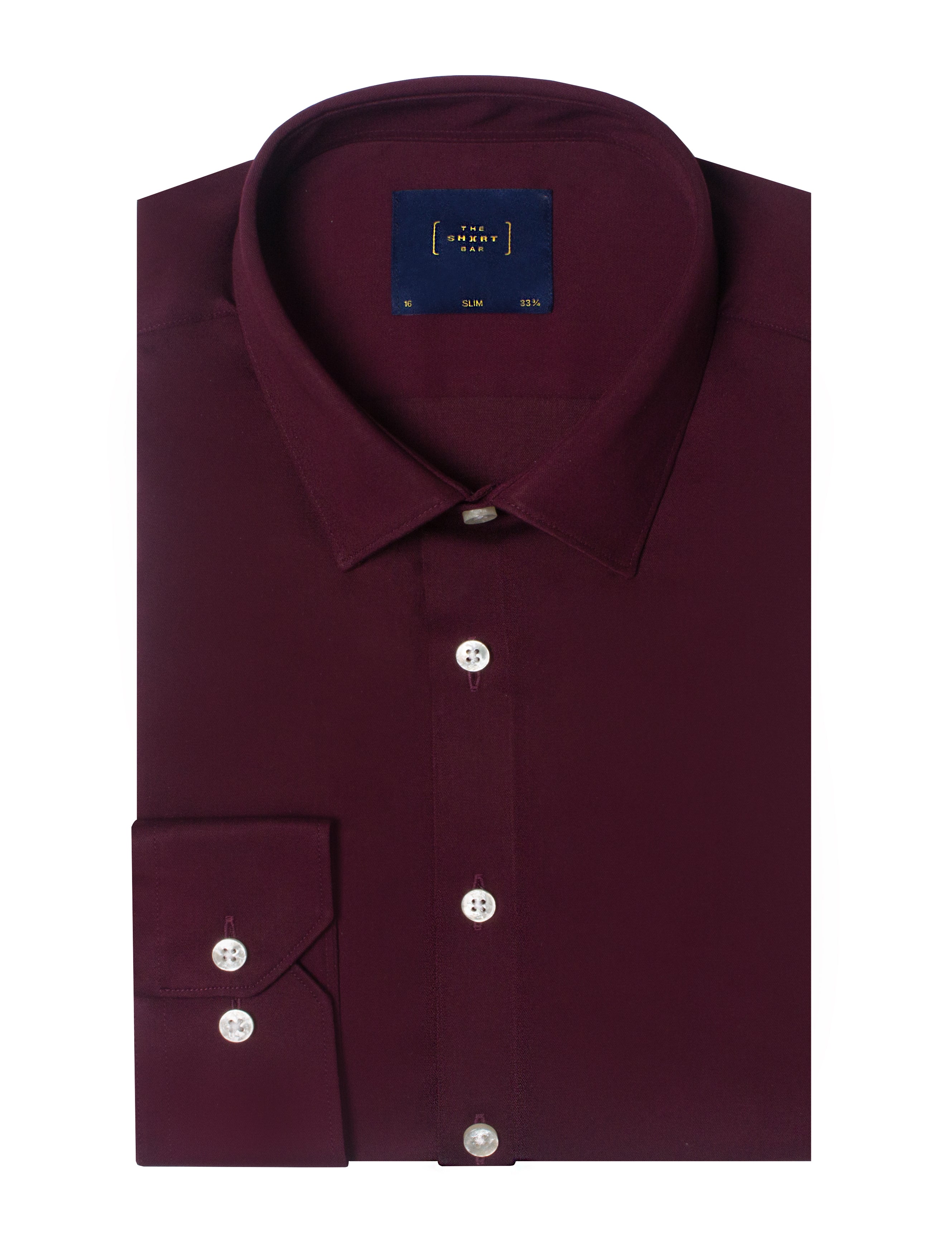 Solid Maroon Eco-ol Bamboo Slim Fit Shirt