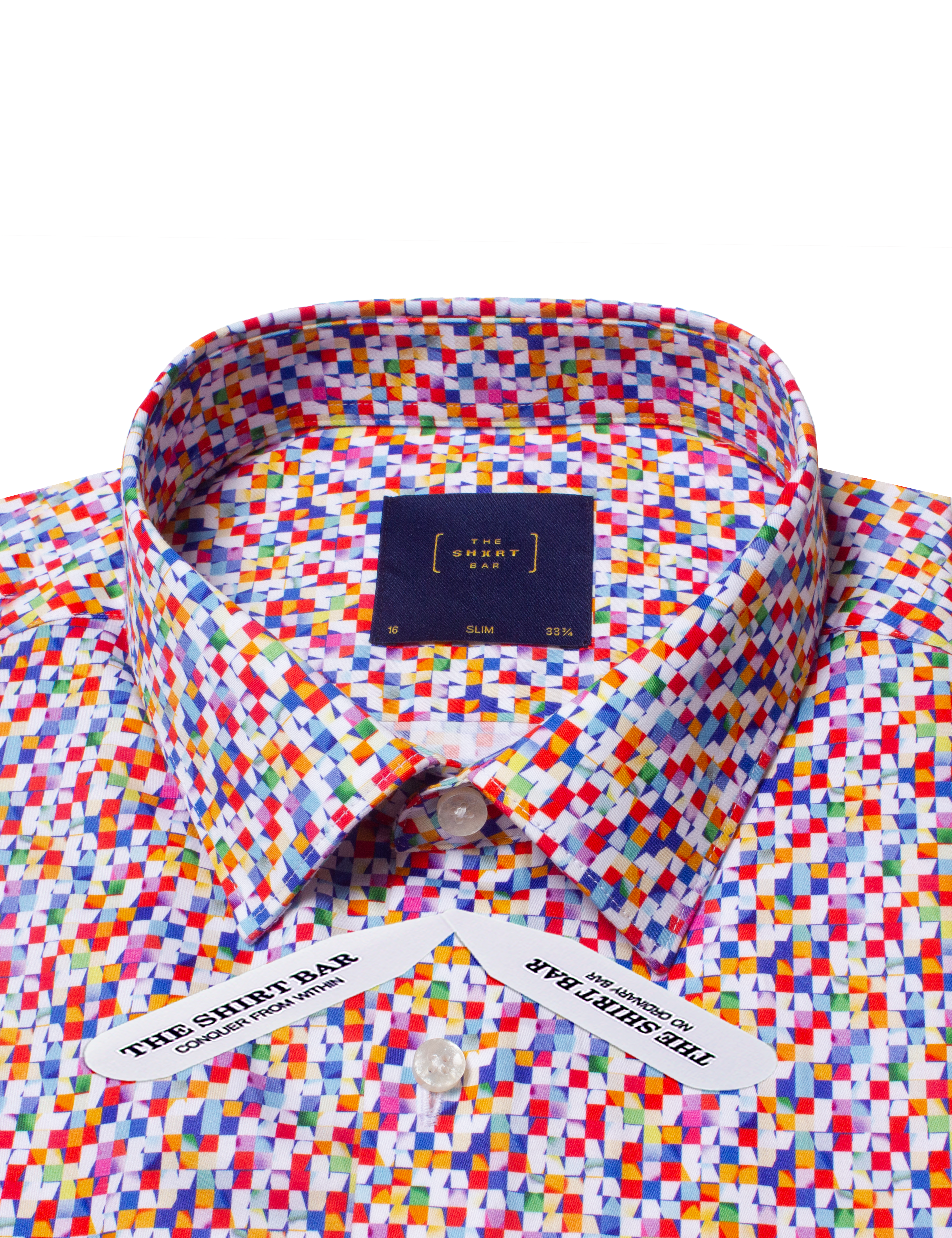 Multi Color Block Print With Silky Finish Slim Fit Shirt