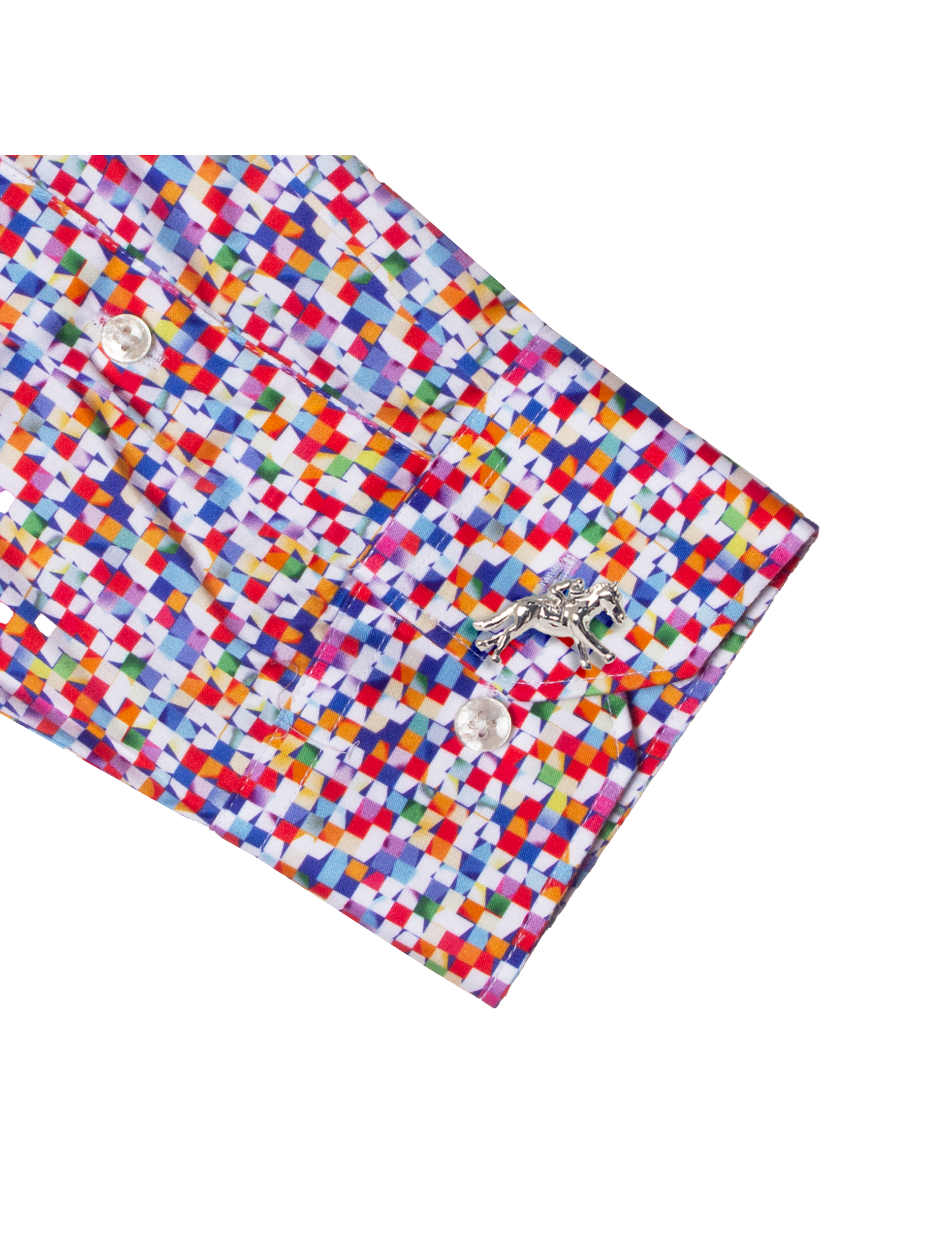 Multi Color Block Print With Silky Finish Slim Fit Shirt