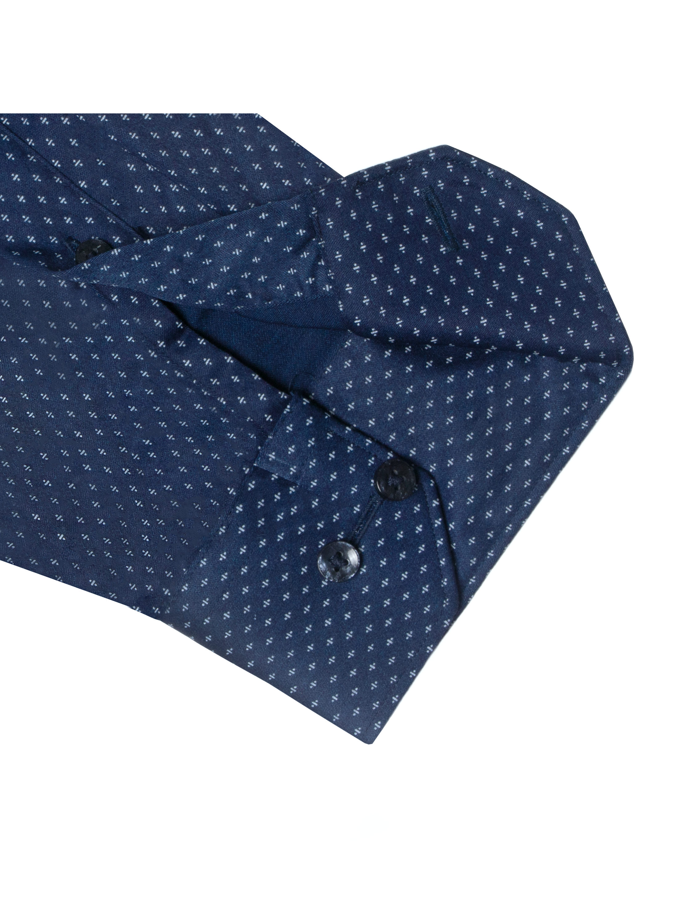 White Little Divide Grid Print Navy Blue Eco-ol Bamboo Slim Fit Shirt — The Shirt Bar