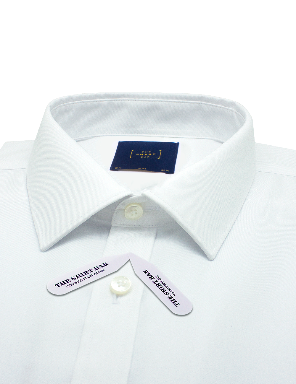 Everyday Shield Collection: Solid White Easy Care Double Cuff Slim Fit Long Sleeve Shirt