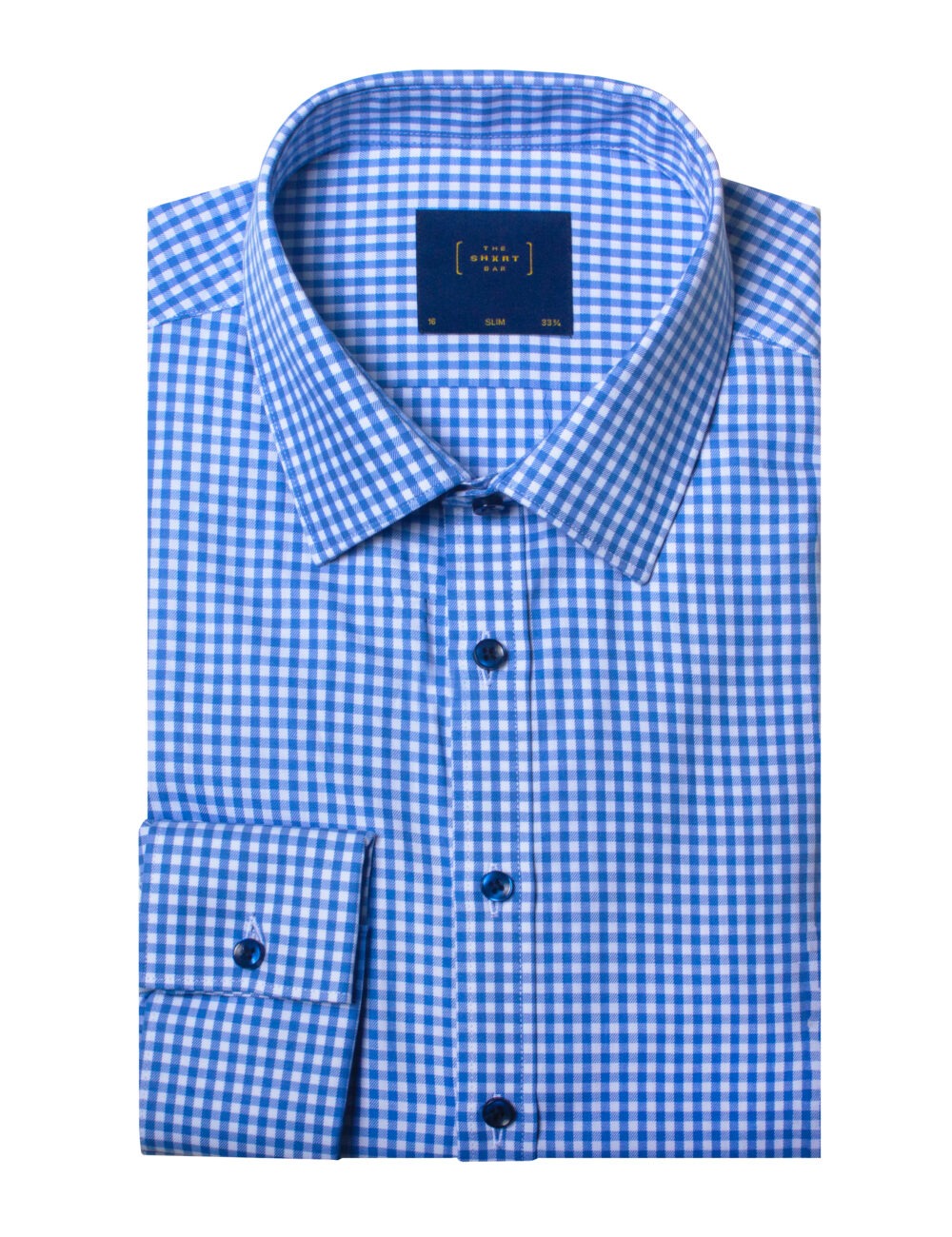 White and Blue Checks Easy Iron Slim Fit Double Cuff Shirt