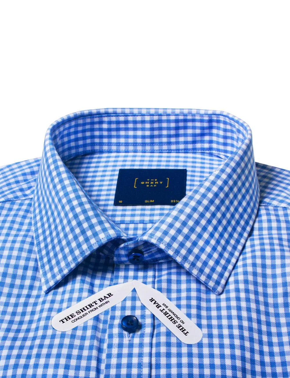 White and Blue Checks Easy Iron Slim Fit Double Cuff Shirt — The Shirt Bar