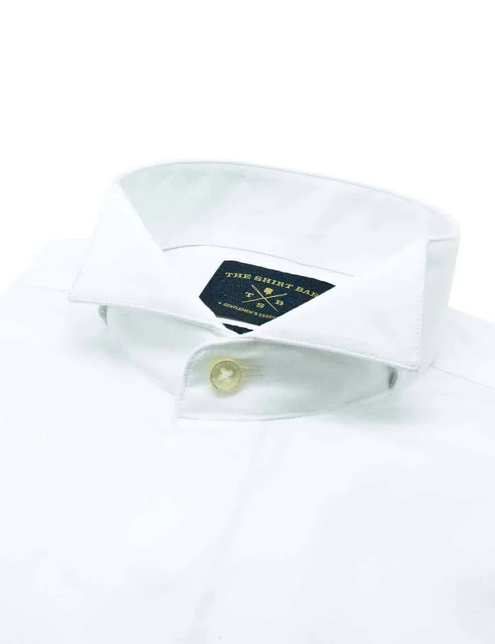 Solid White Wingtip Collar Double Cuff Tuxedo Slim Fit Long Sleeve Shirt — The Shirt Bar
