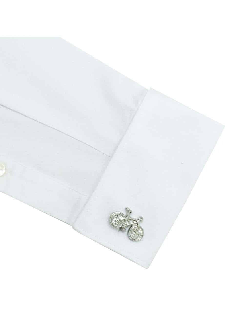 Solid White Wingtip Collar Double Cuff Tuxedo Slim Fit Long Sleeve Shirt