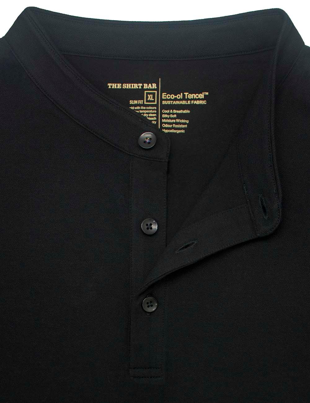 Mandarin Collar Tencel Short Sleeve Polo T-shirt — The Shirt Bar