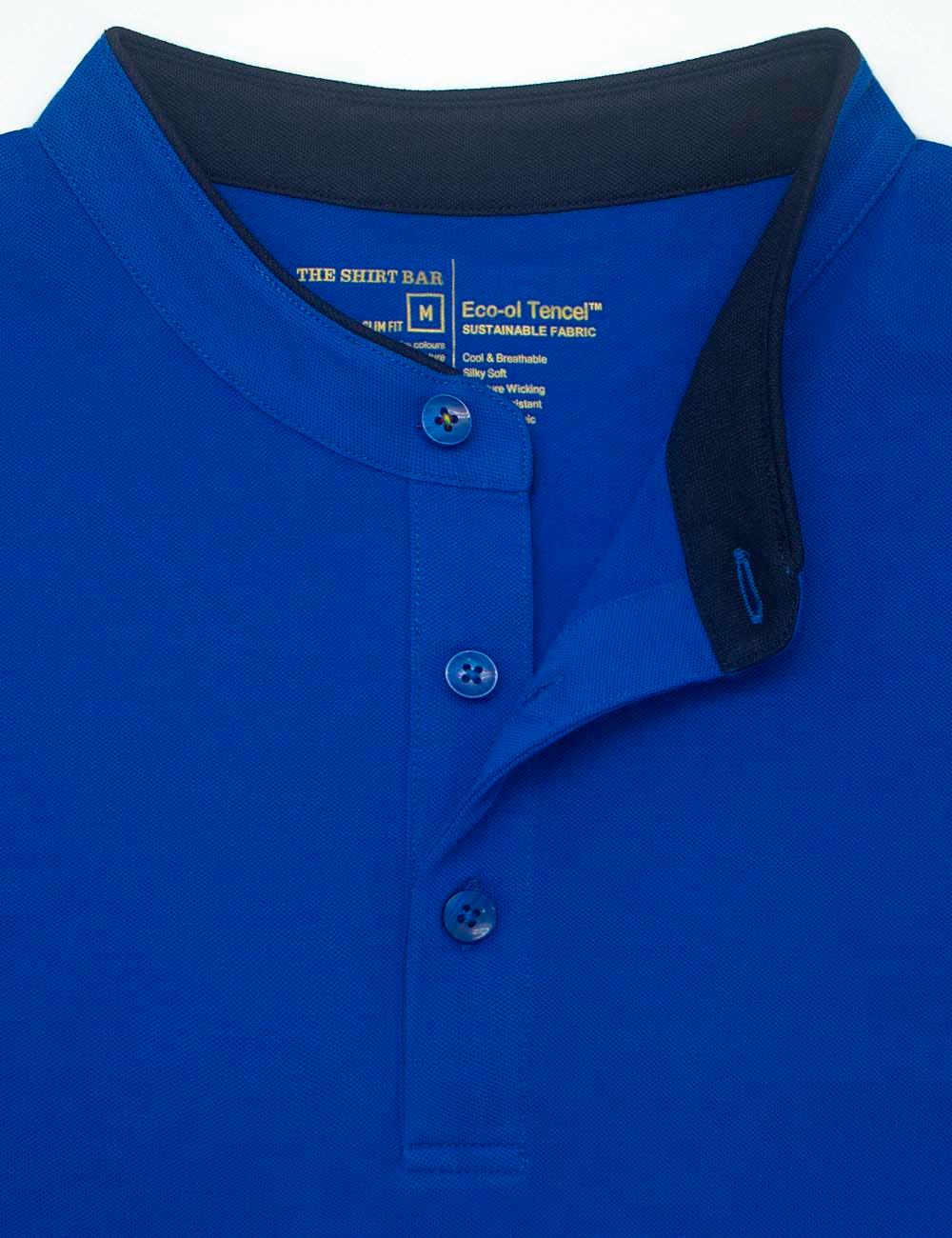 Mandarin Collar Tencel Short Sleeve Polo T-shirt — The Shirt Bar