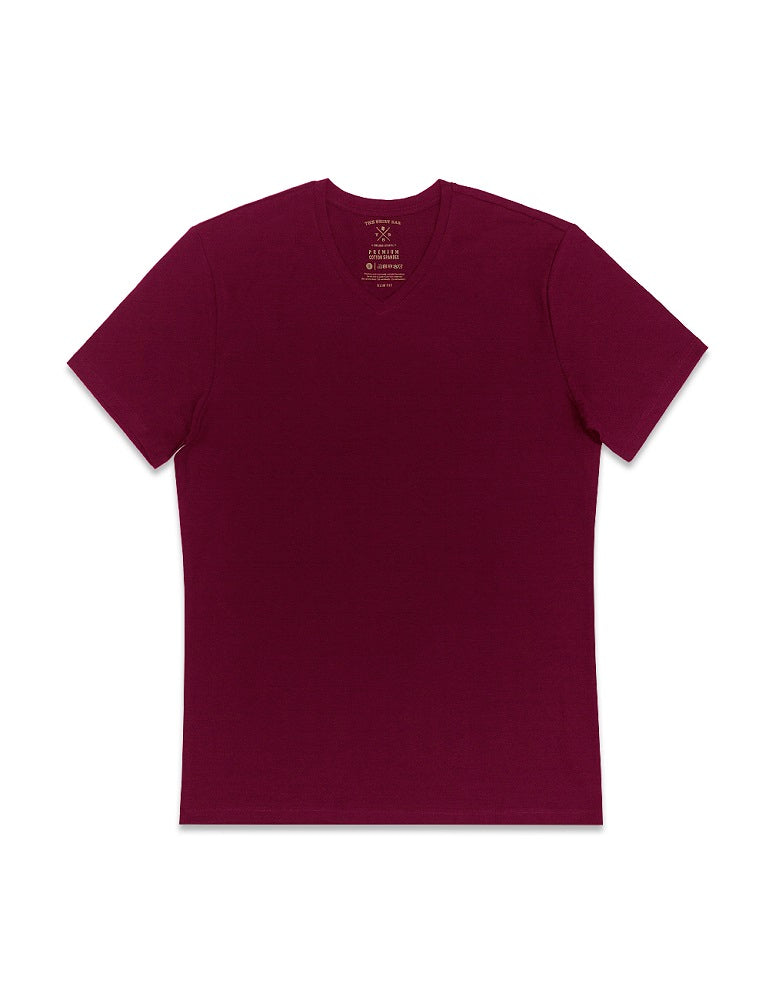 Premium Cotton Stretch V Neck Slim Fit T-Shirt