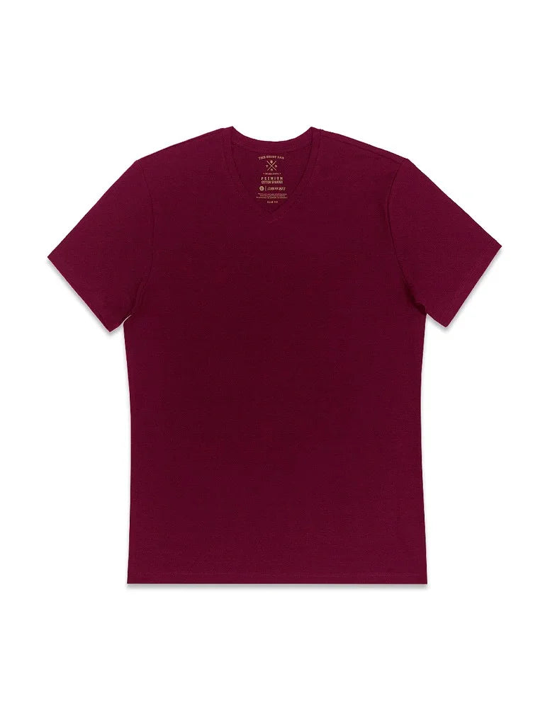 Premium Cotton Stretch V Neck Slim Fit T-Shirt — The Shirt Bar