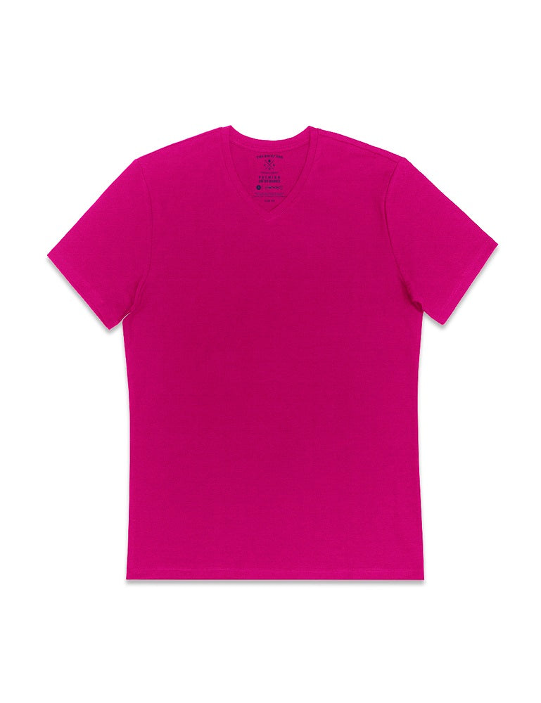 Premium Cotton Stretch V Neck Slim Fit T-Shirt