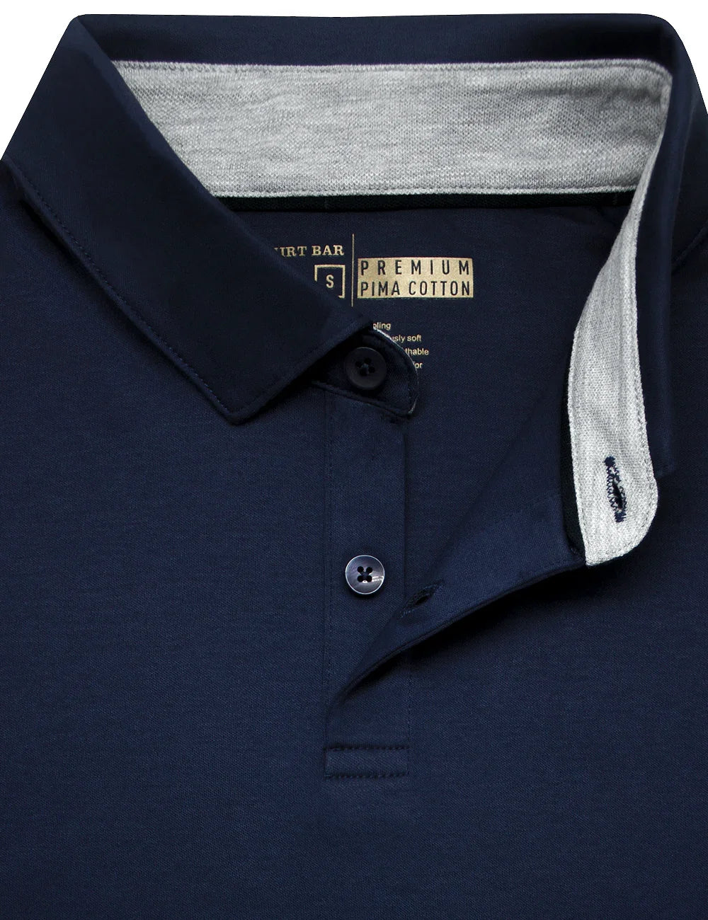 Pima Cotton Hidden Button Down Collar Slim Fit Short Sleeve Polo T-Shirt — The Shirt Bar